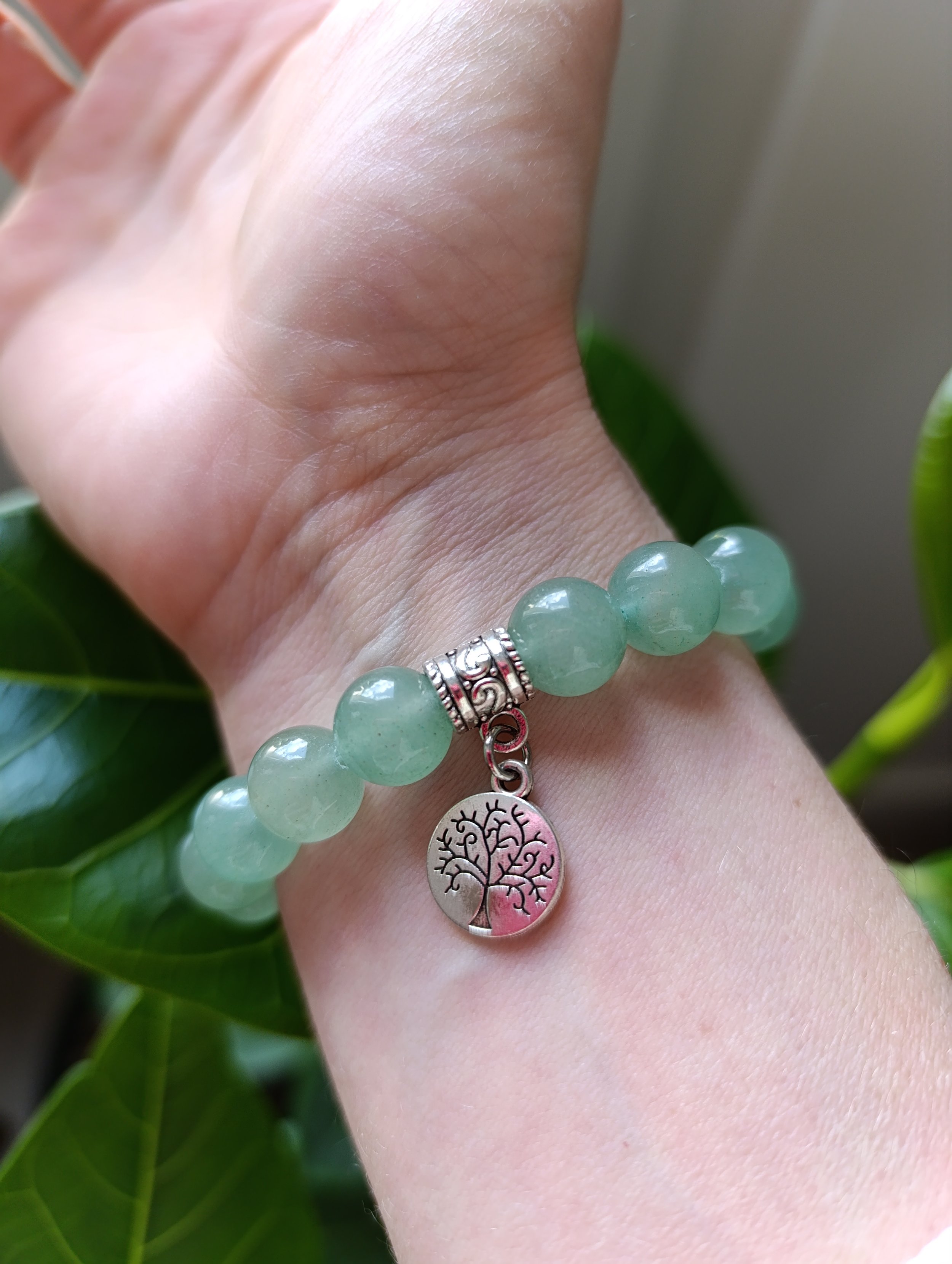 Braclet en aventurine et arbre de vie 10mm