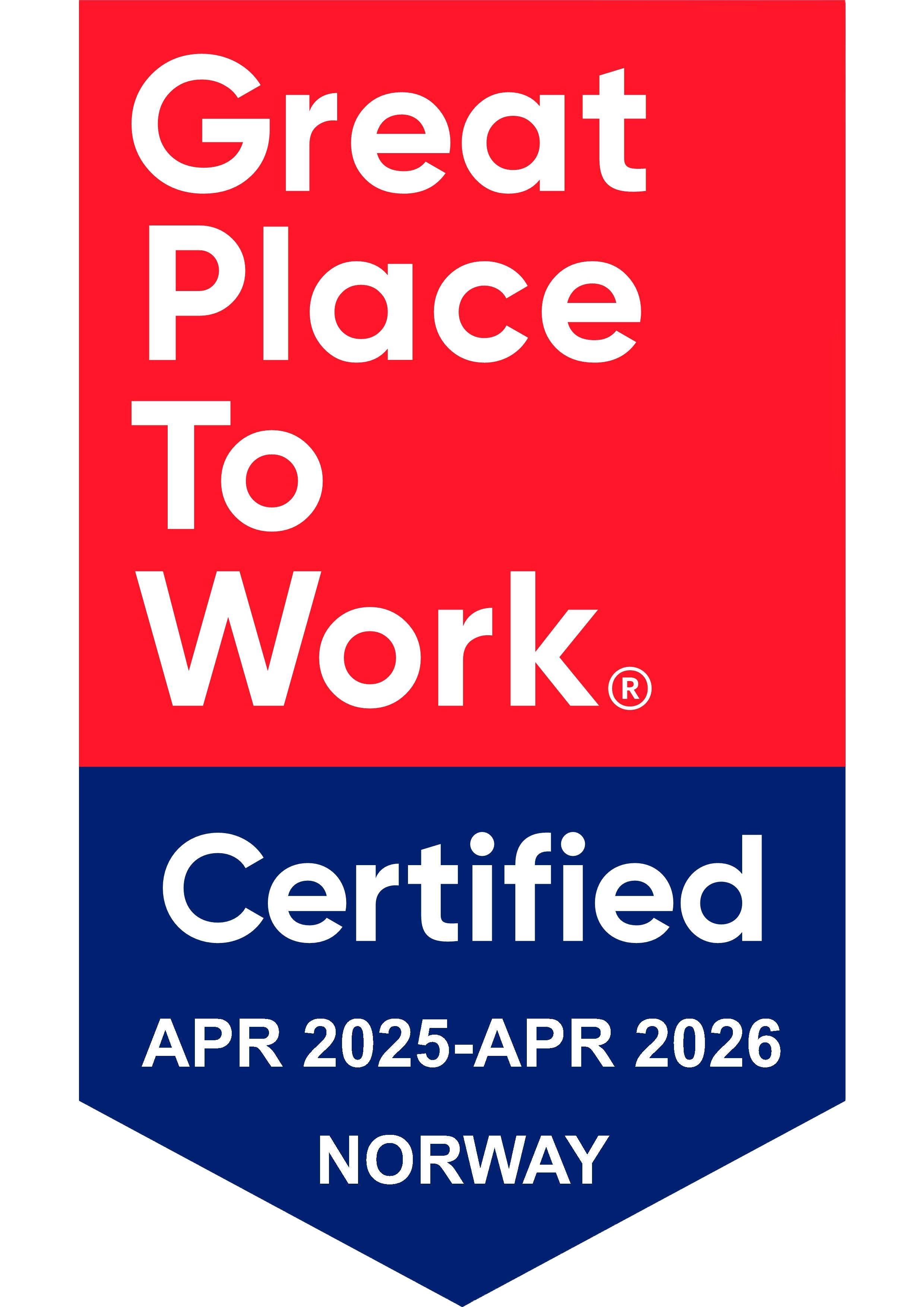 Sertifiseringsmerke av Great Place To Work 2025