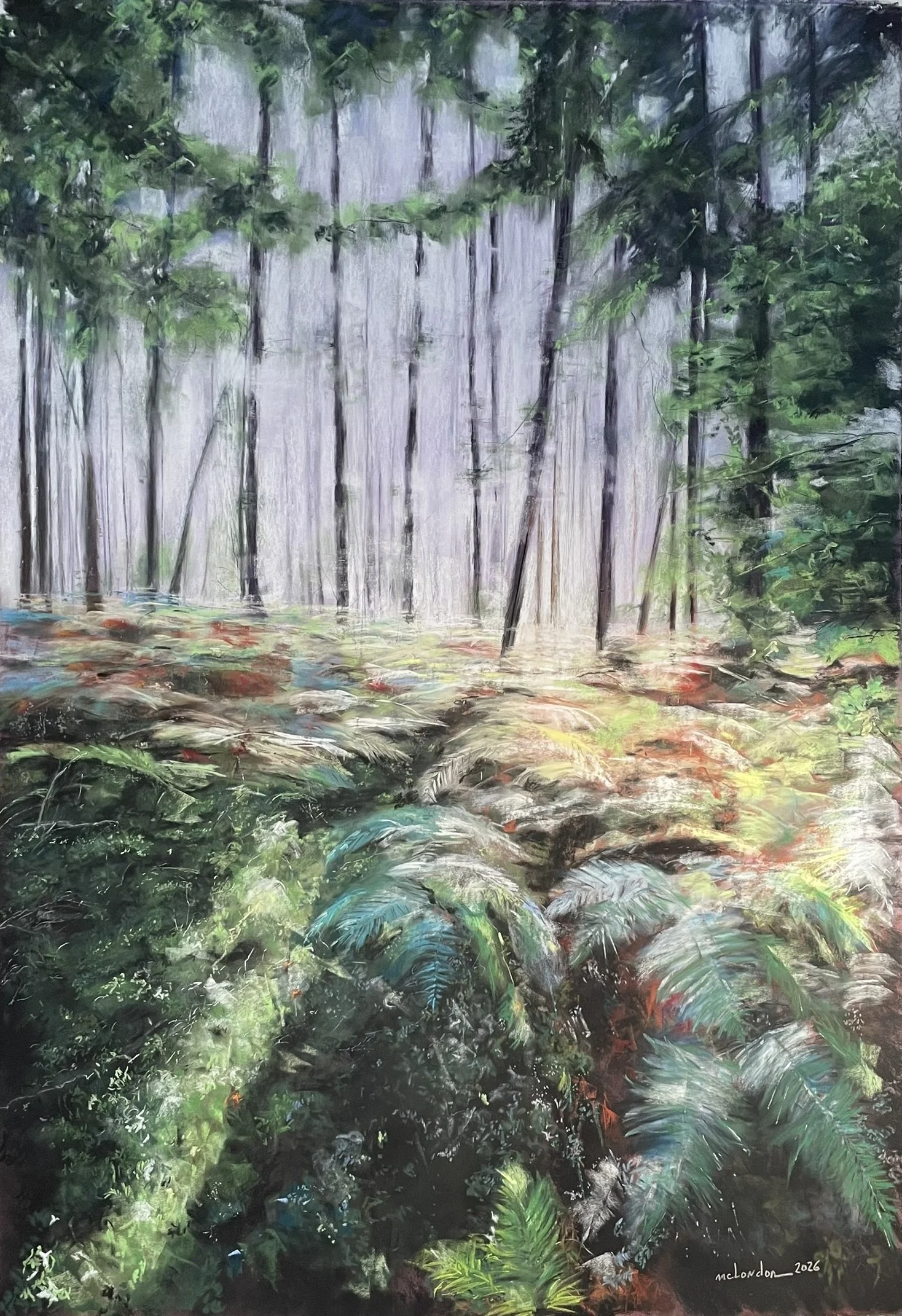 La forêt de Fougères
Pastels secs Format 100x70 cm 
Tarif 1050 €