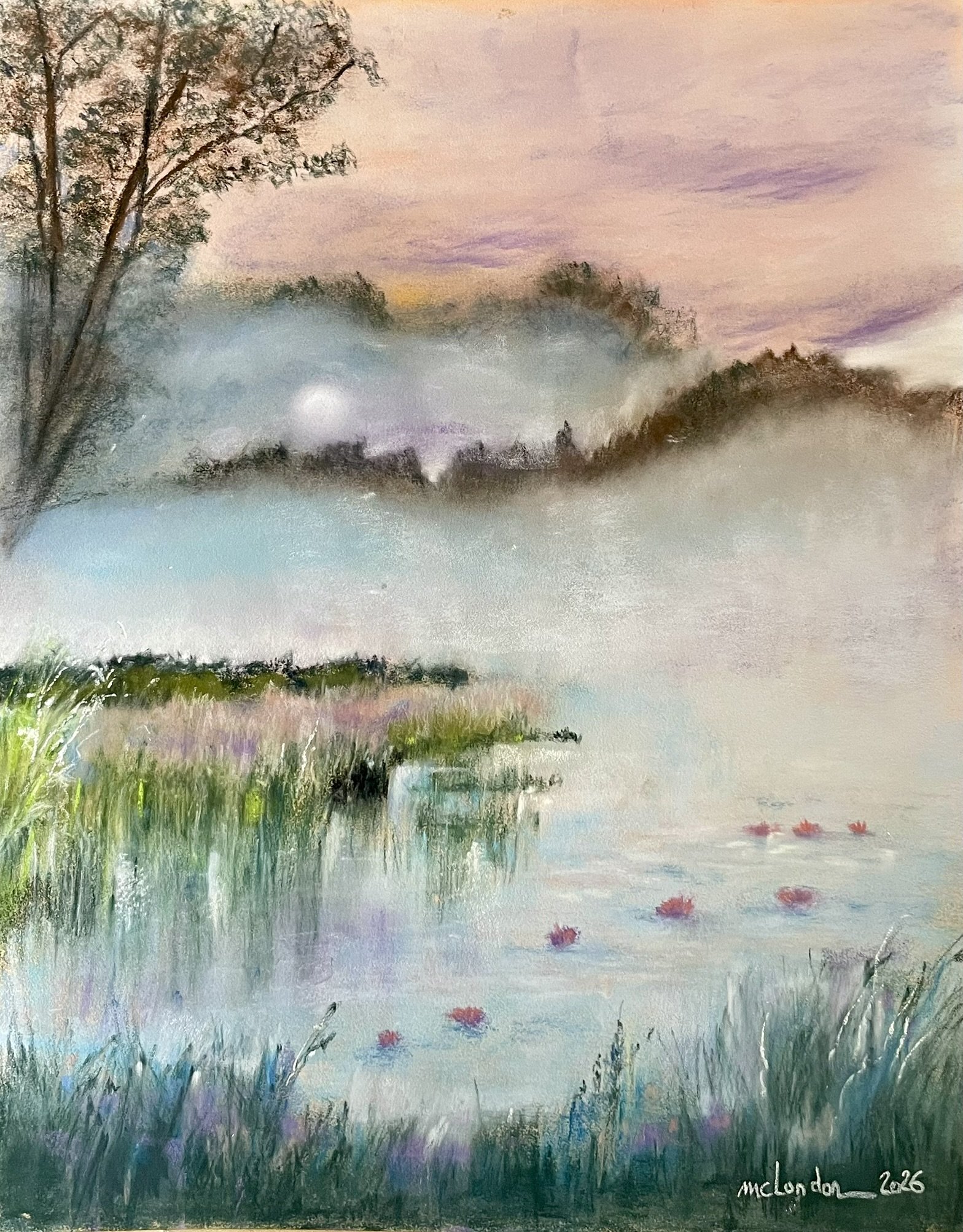 L'étang dans la brume
Pastels secs Format 24x30 cm
Tarif 80 €