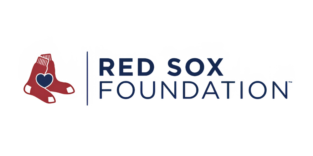 The logo of the Red Sox Foundation, featuring a red sock with a blue heart, and the organization’s name in blue text.