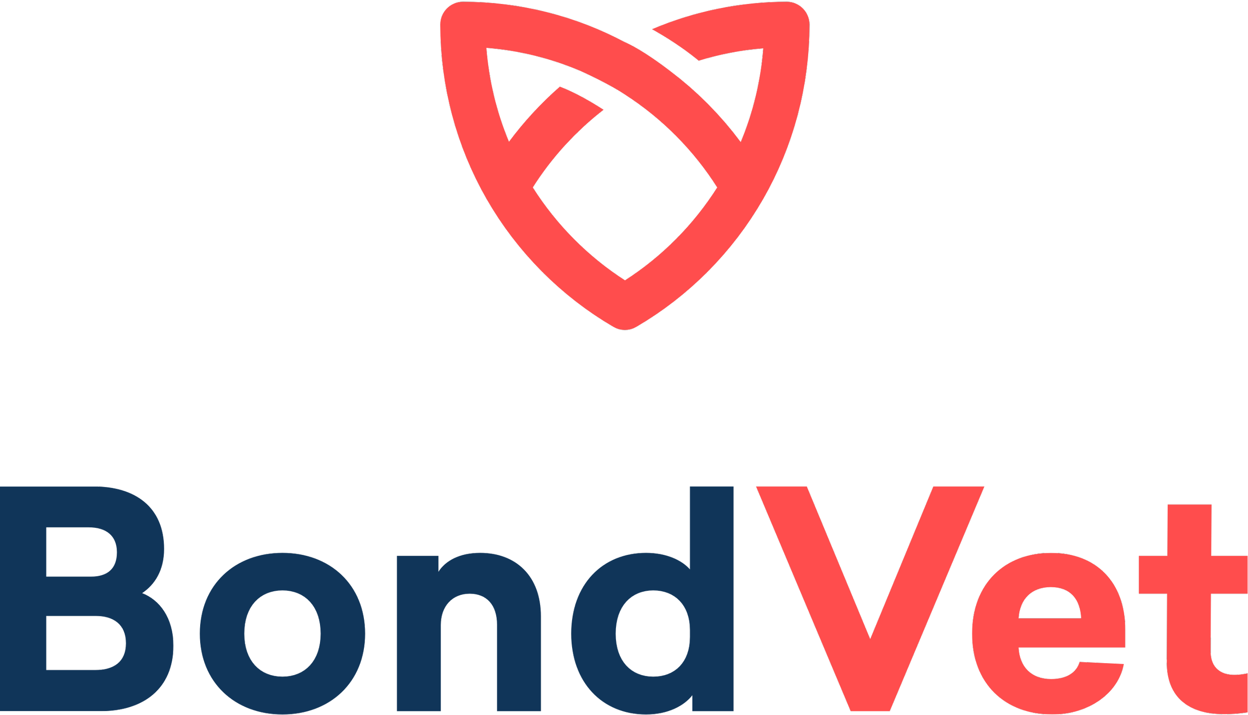 Logo with red shield symbol above the words 'BondVet' with 'Bond' in dark blue and 'Vet' in red.