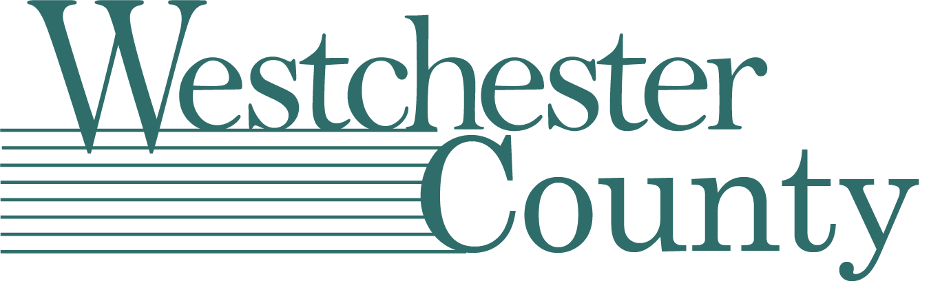 Logo of Westchester County with stylized text and horizontal lines.