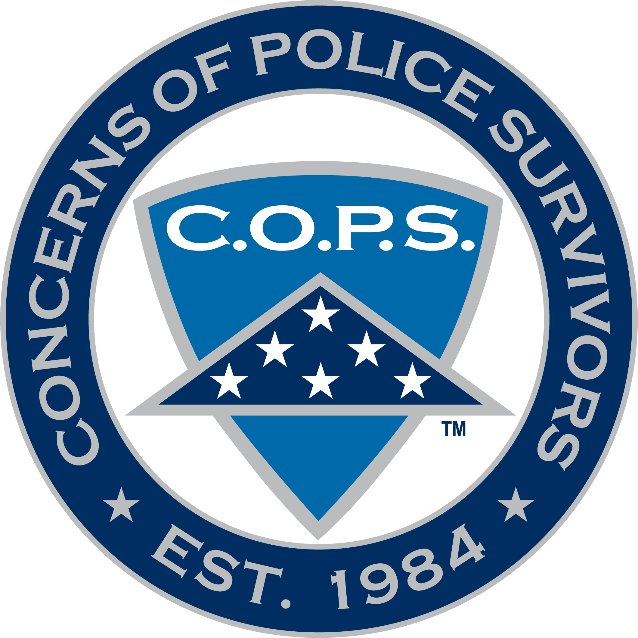 Emblem and Logo of the Concerns of Police Survivors featuring a trifolded American flag