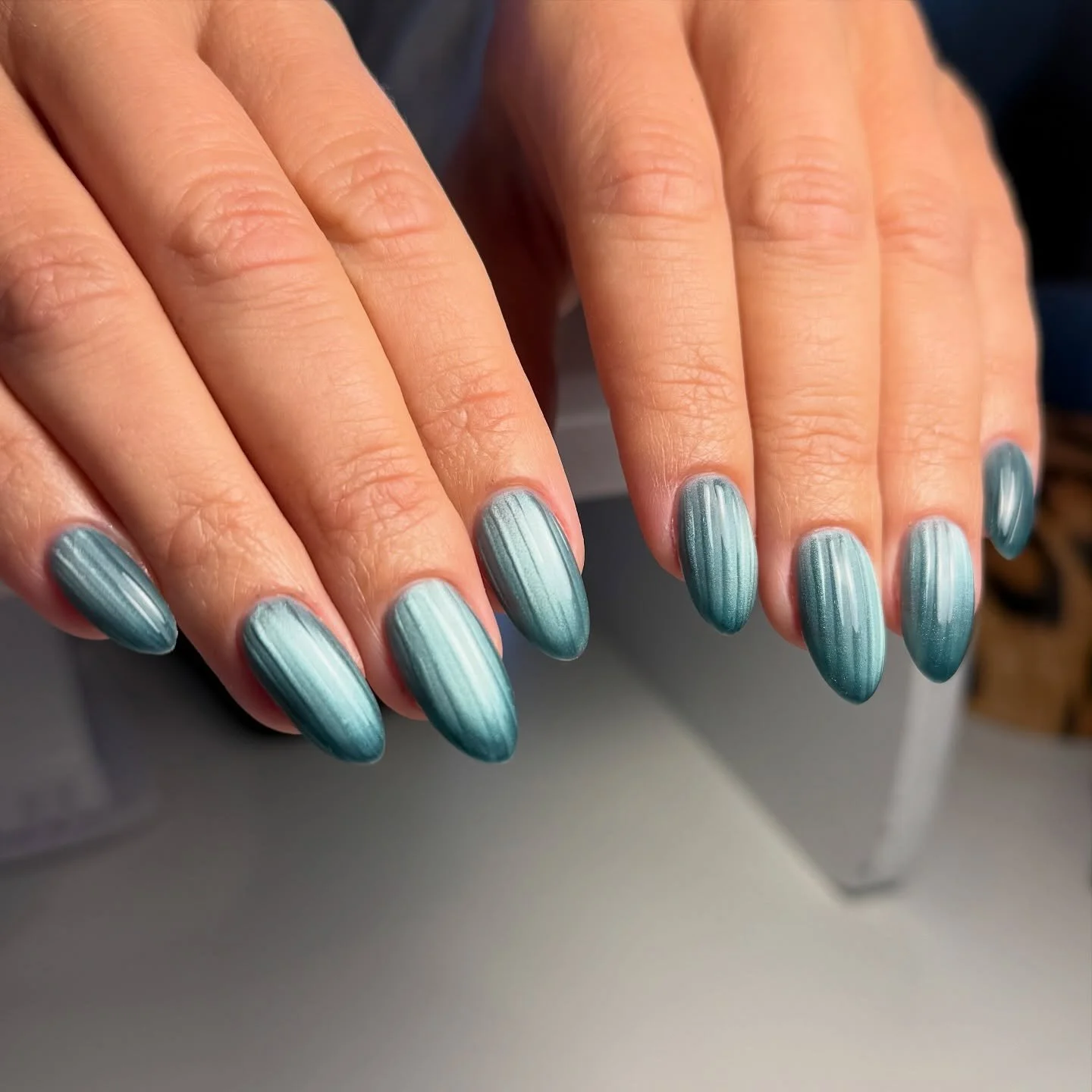 Fluted glass nails?!?! Love spending time with my clients and getting to do fun sets&hearts;️