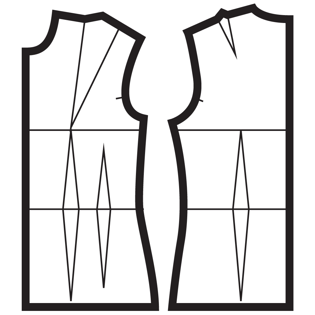 Outline of two chess pieces, a rook and a bishop, with geometric patterns inside.
