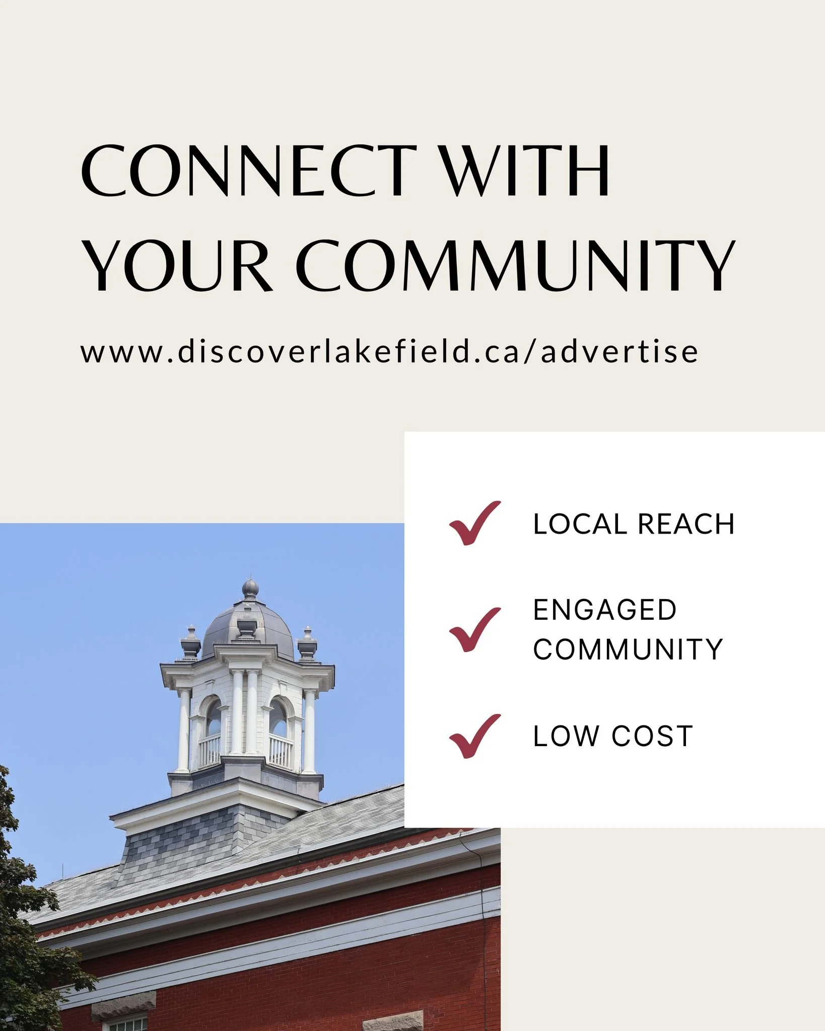 The busy summer season is upon us, and it's the perfect time to put your business in front of local customers.

Discover Lakefield is the community's go-to source for local events and what's happening around the village.

89% of Discover Lakefield fo