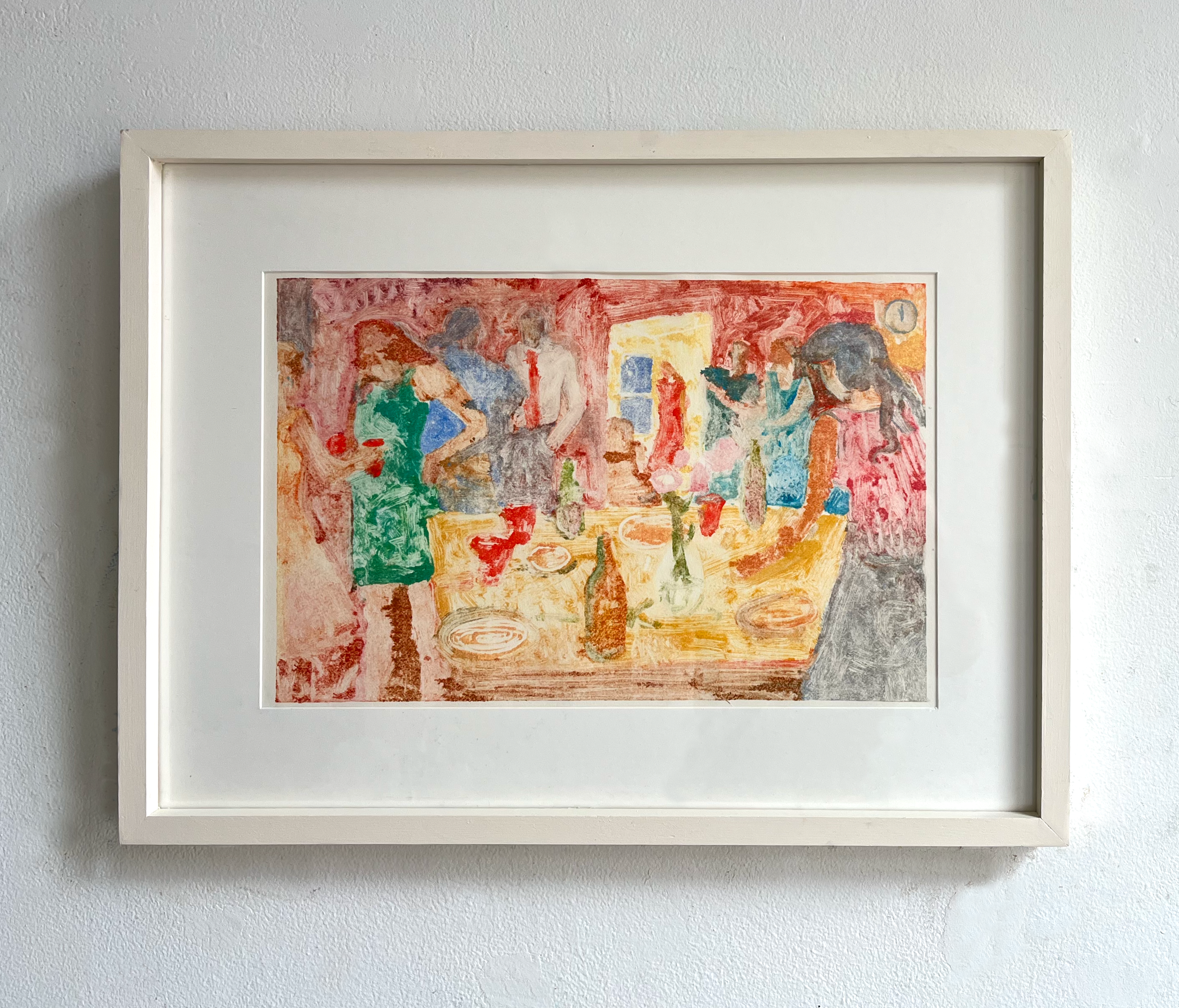 The Party II, oil paint monotype, 12” x 18” (image) 18” x 24” (frame), 2025