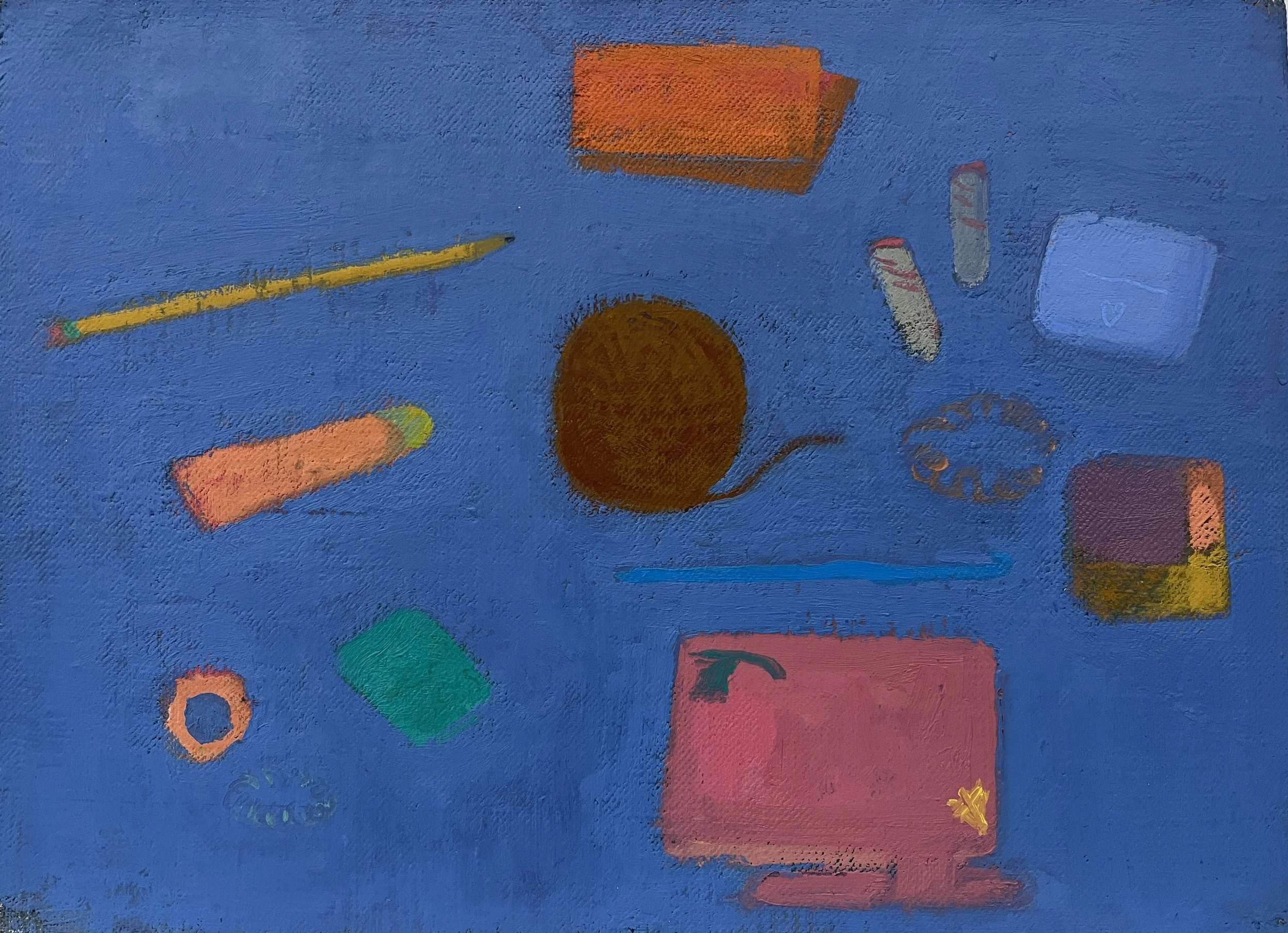 What's In My Bag, oil on mounted linen, 10" x 13" 