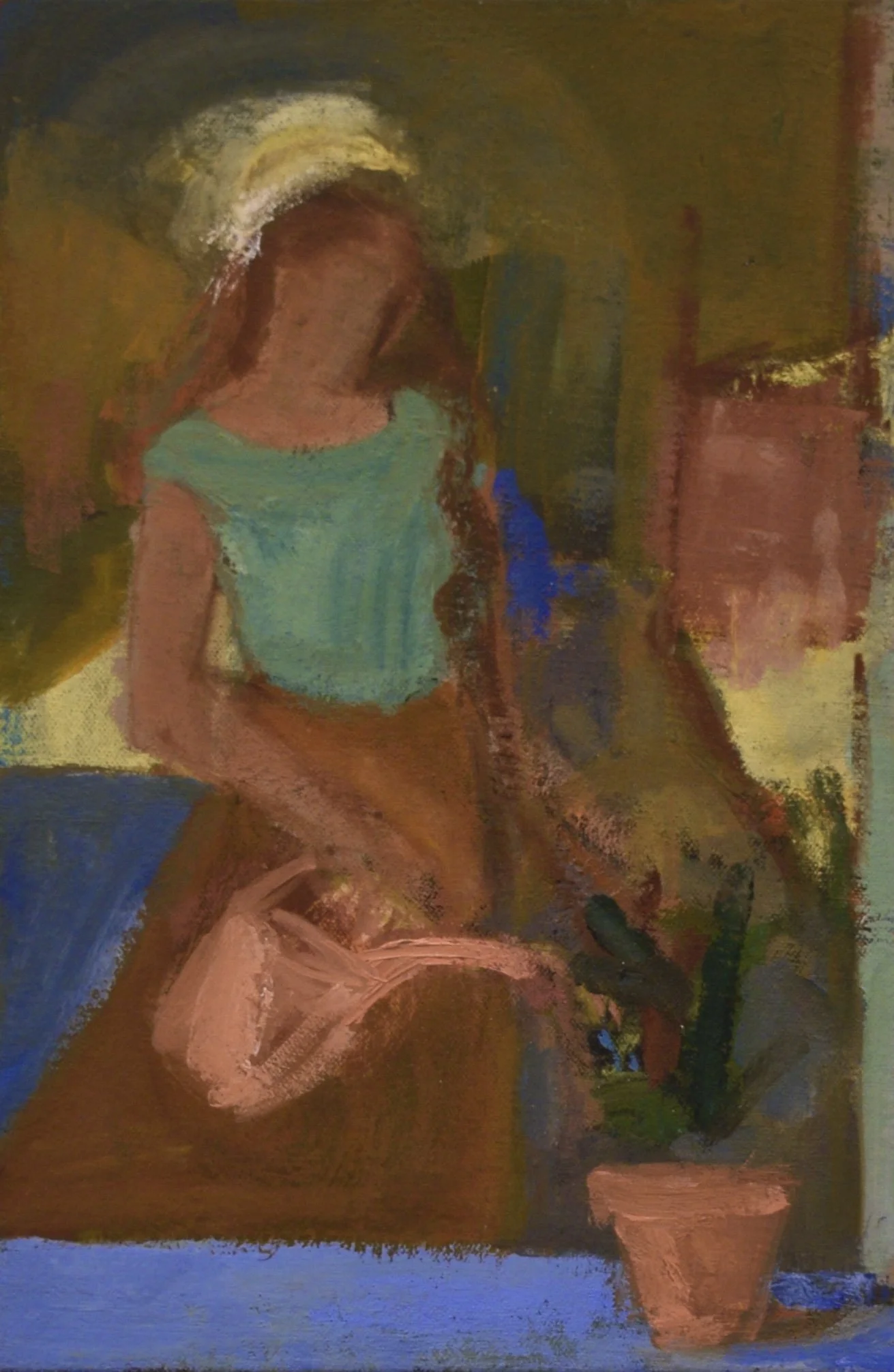 Annunciation, Kitchen Window, oil on mounted canvas, 12.25" x 8"