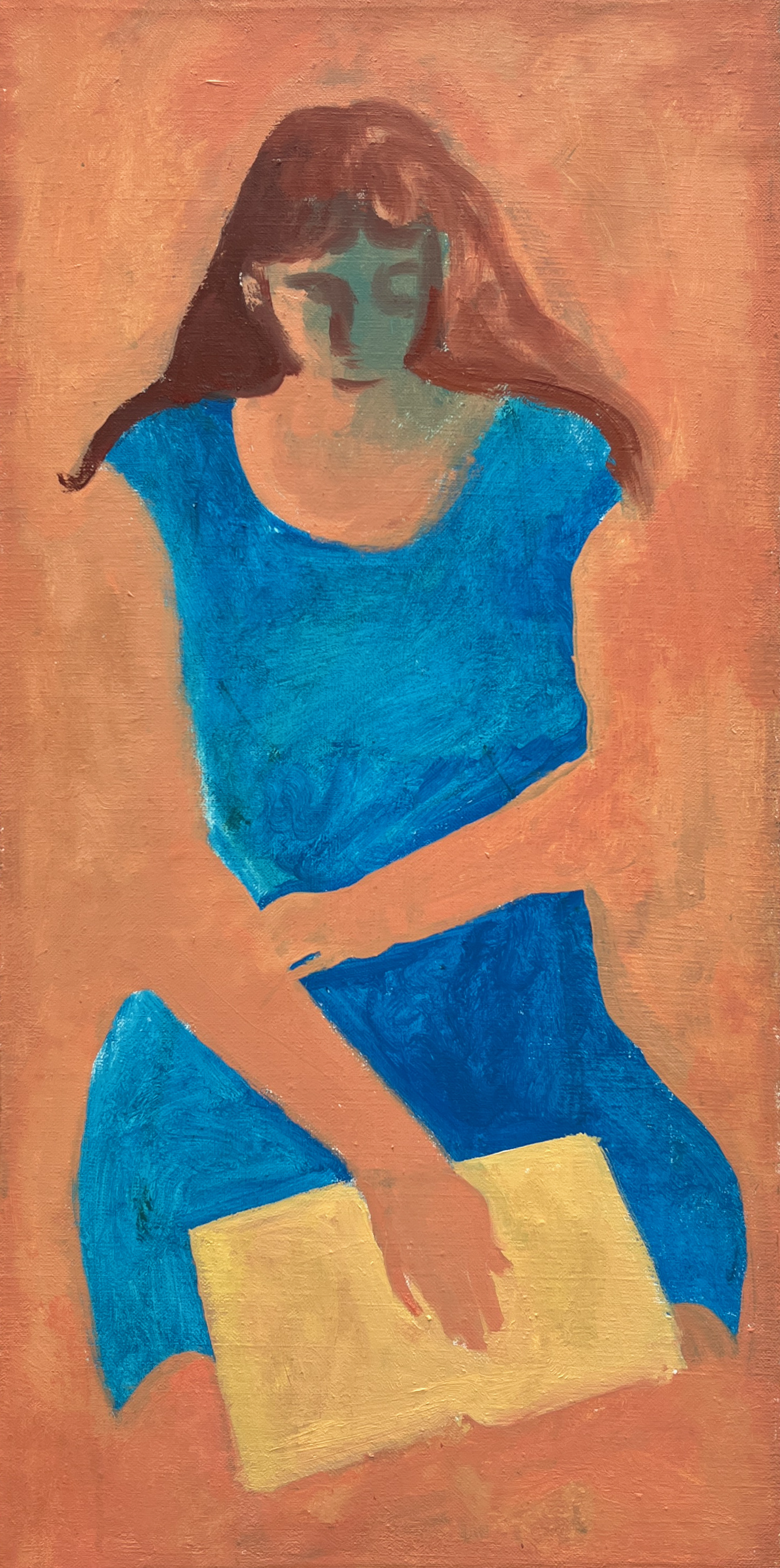 Reader, oil on linen, 22” x 11"