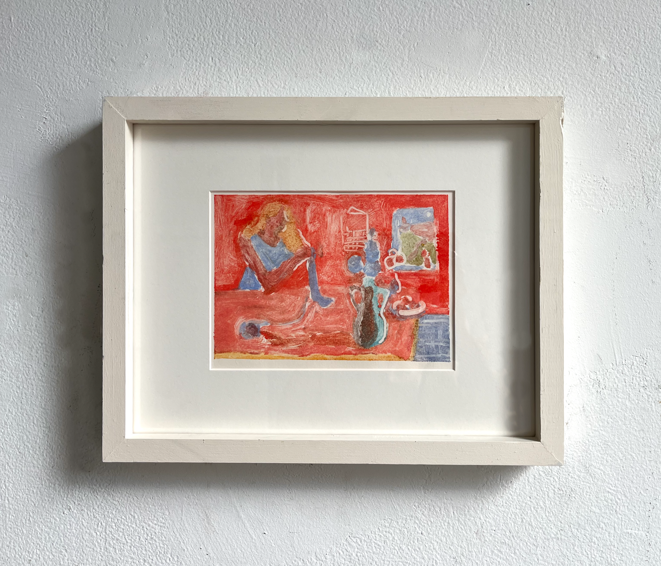 Red Room II, oil paint monotype, 6” x 8” (image) 11” x 14” (frame), 2025