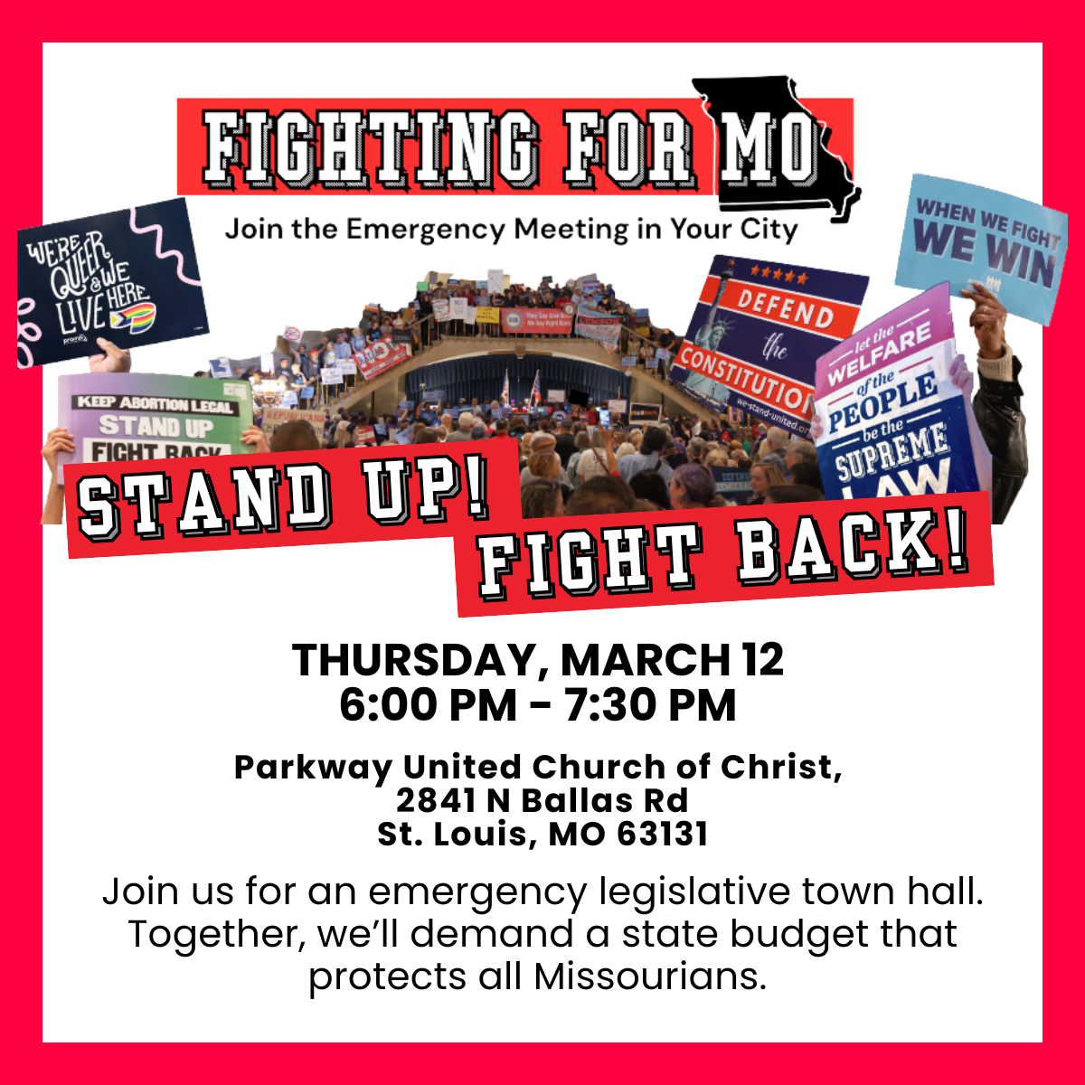 Fighting for MO: Emergency Mass Meeting