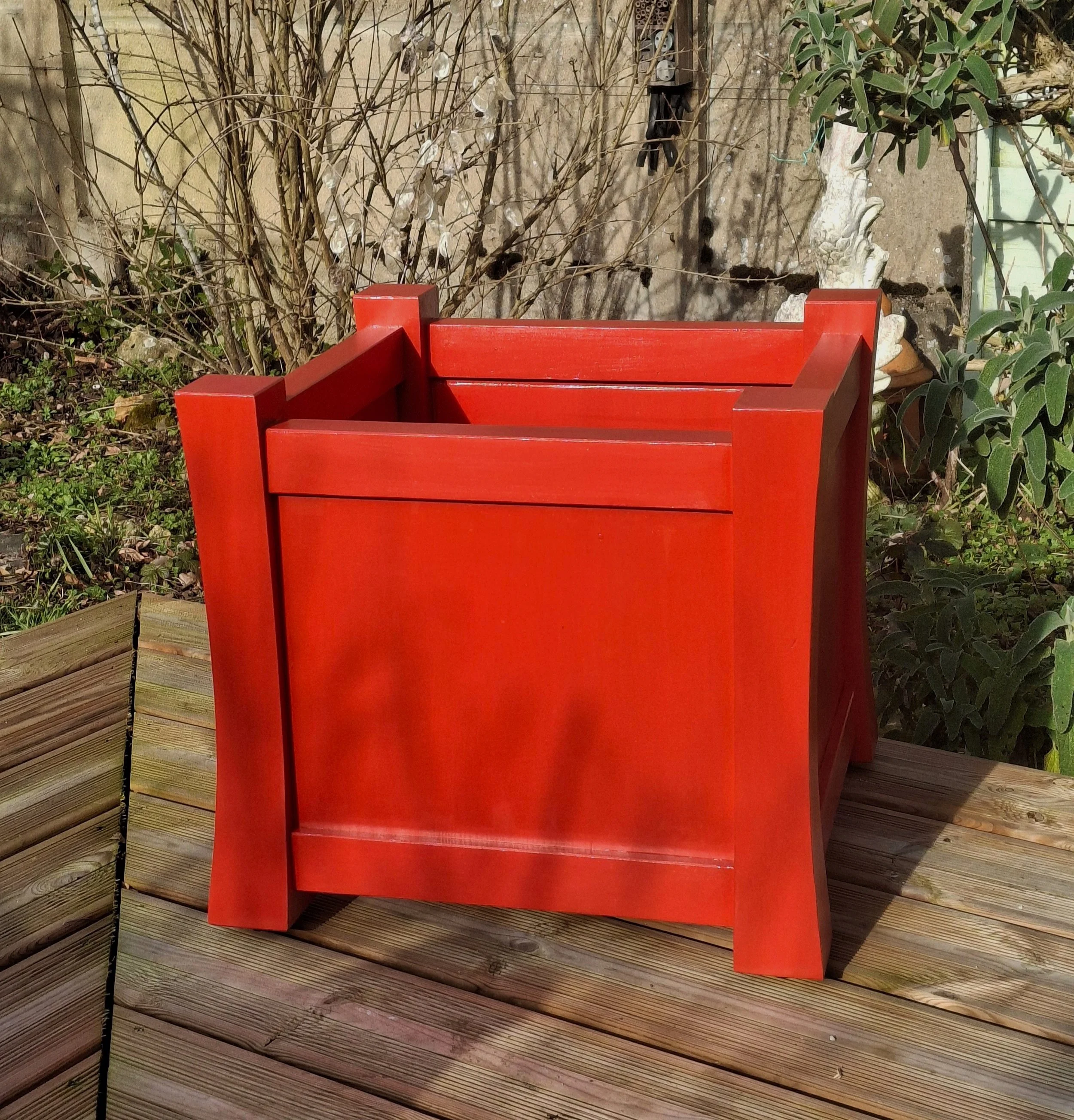 
Cache pot carré Rouge corail