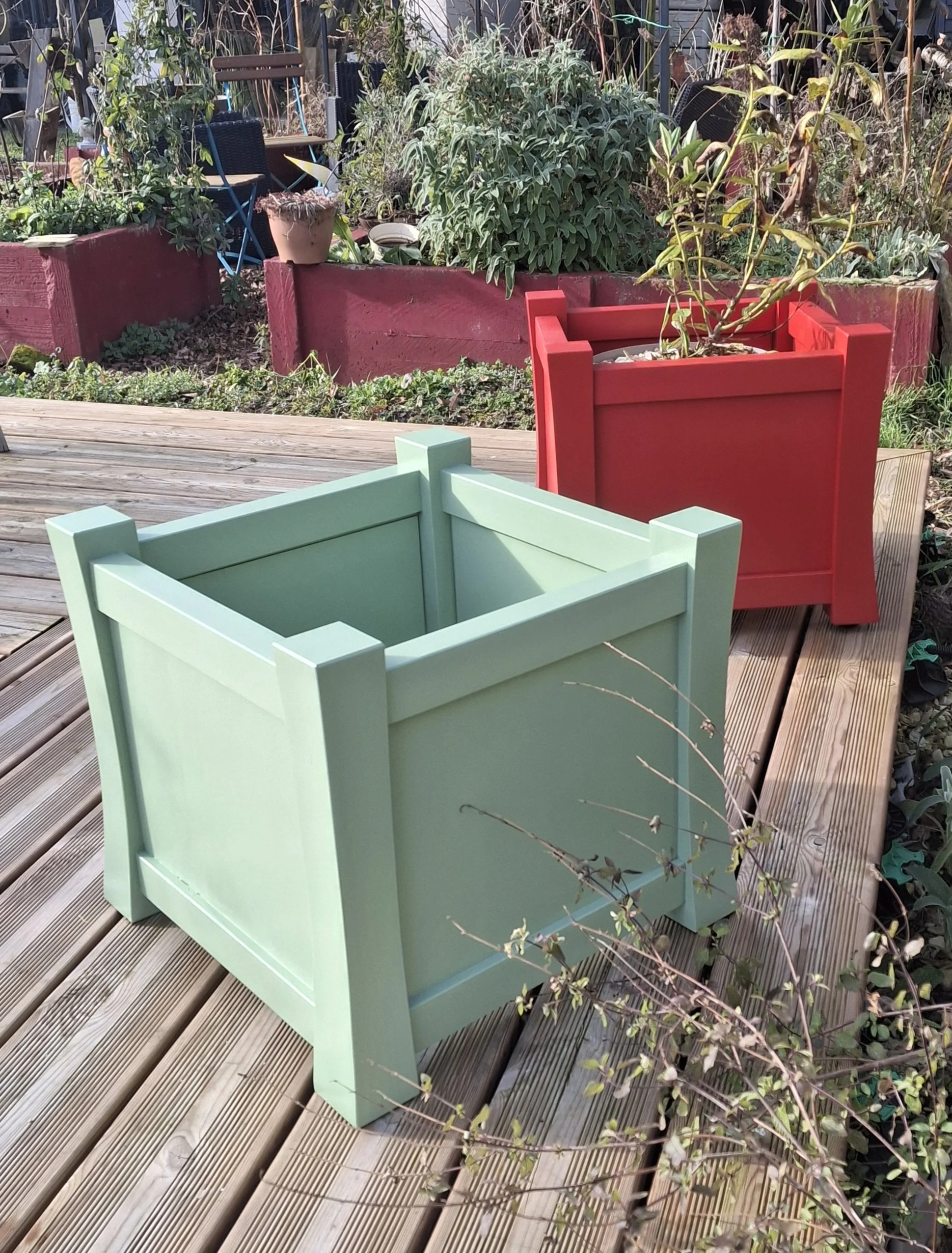 Cache pot carré douglas peint
