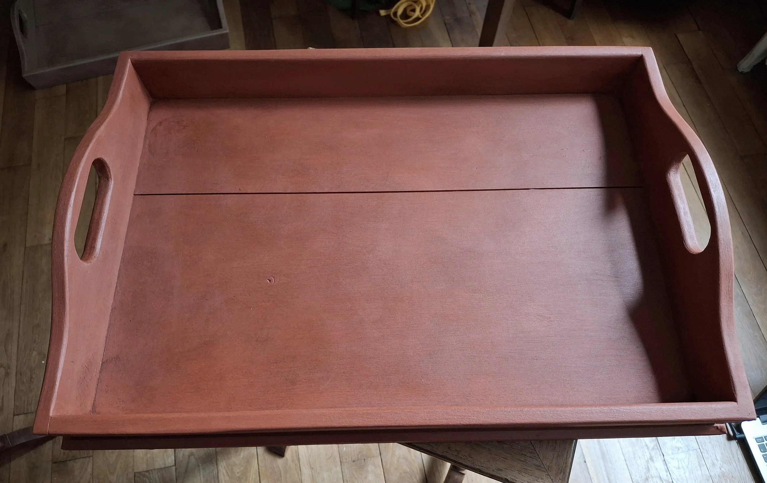 Plateau "Un dimanche à la campagne" Rouge brique patinée