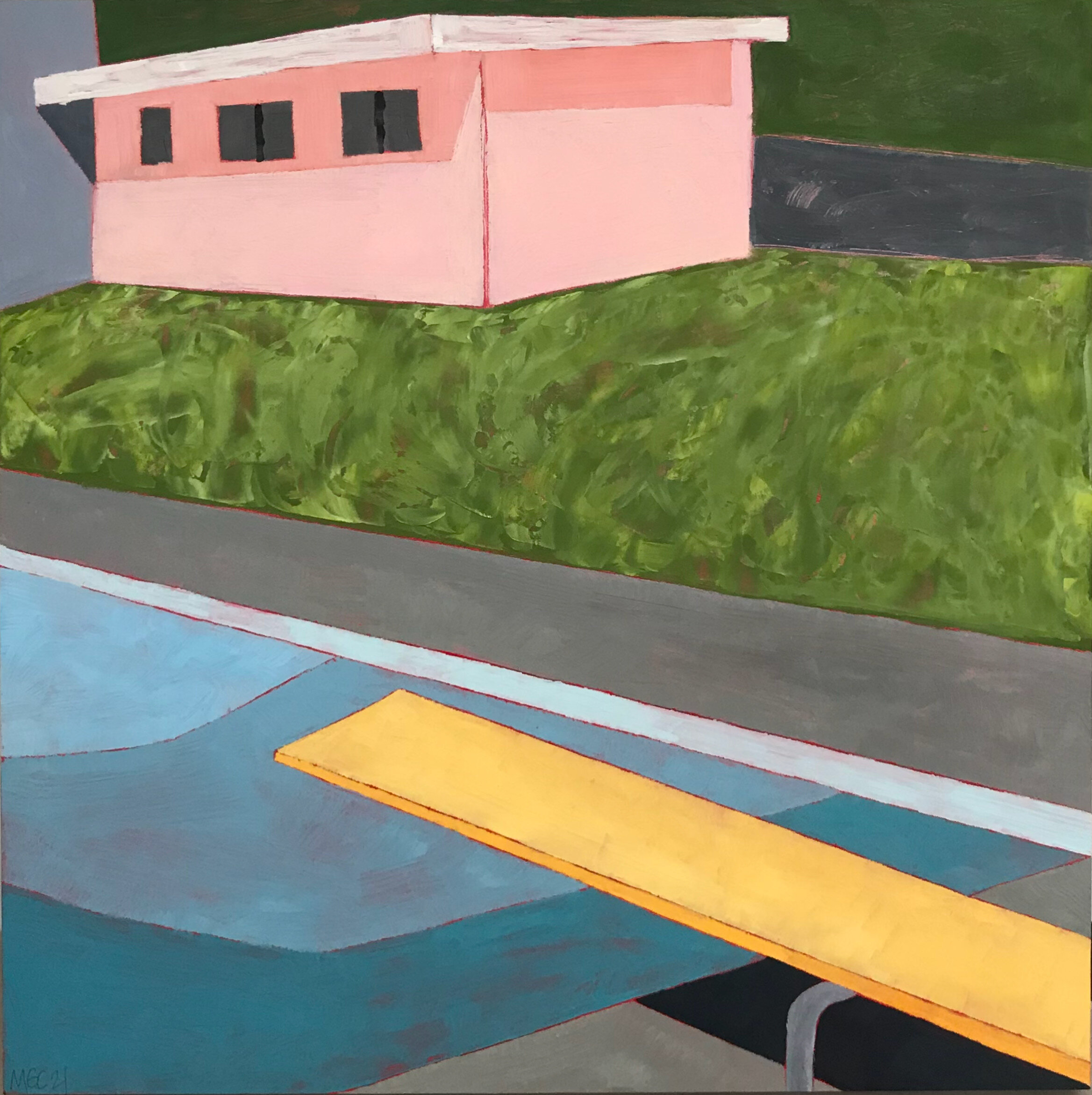 Municipal Pool
12 x 12 oil on raised panel
2021