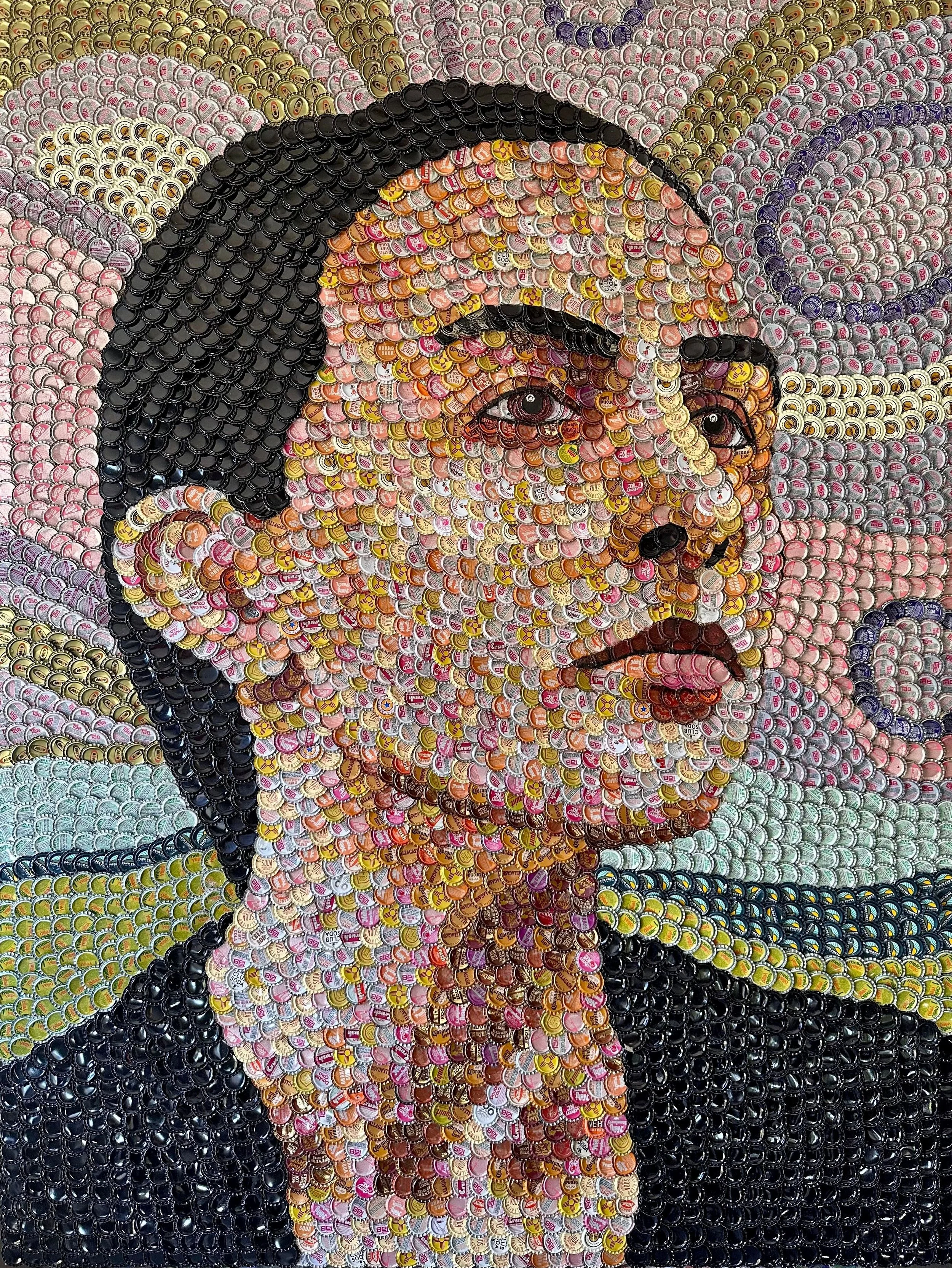 GEORGA OKEEFFE MOSAIC PORTRAIT
Molly Right bottle cap art