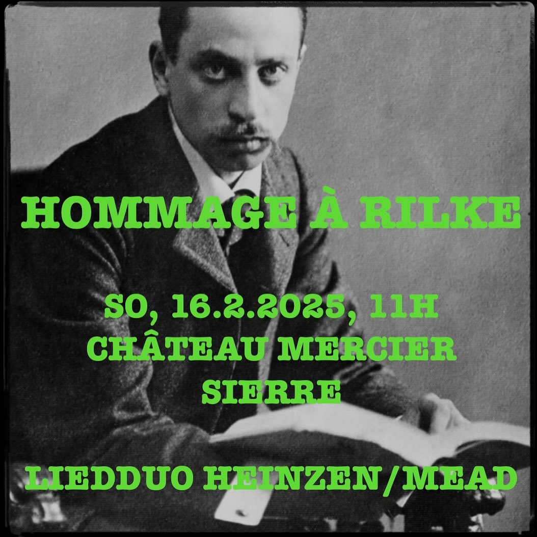 [CONCERT]

2018 stellten wir als #liedduoheinzenmead zum ersten Mal ein Liedprogramm mit Gedichten von #rainermariarilke zusammen. Seither durften wir es mehrfach auff&uuml;hren &ndash; unter anderem beim @rhonefestival und bei #liedweltrheinland 🎼
