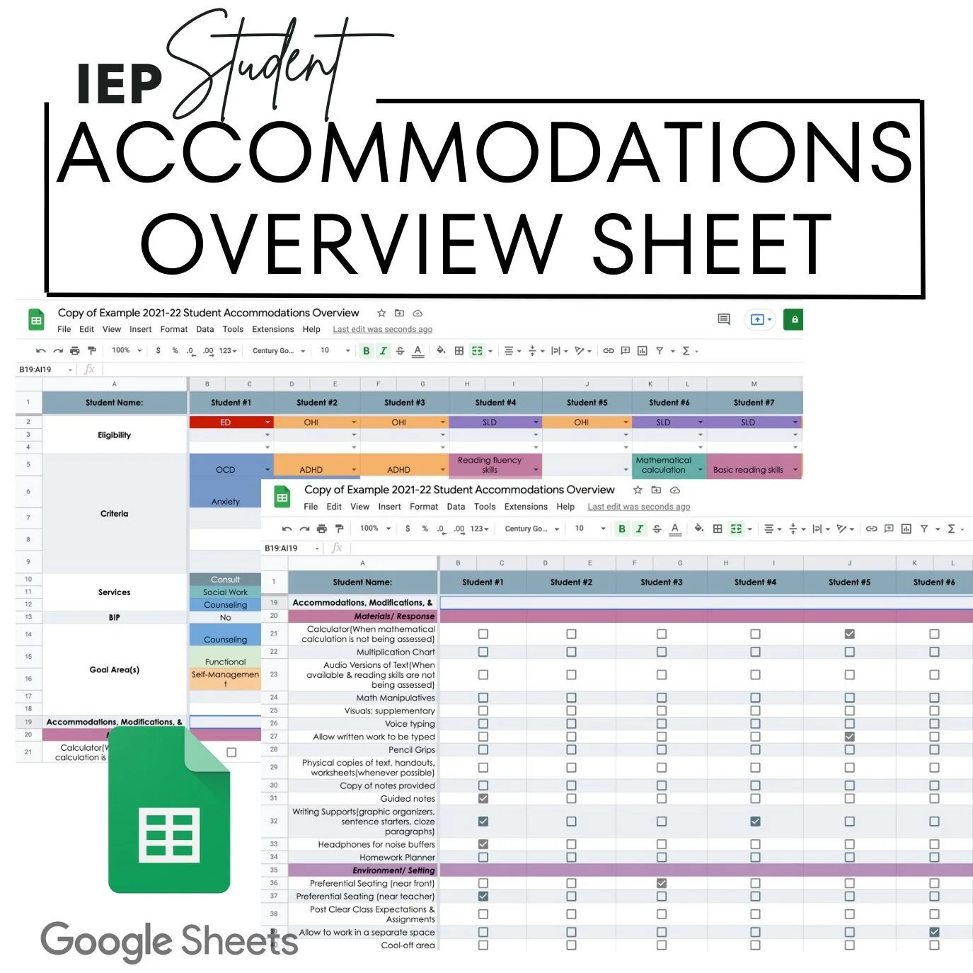 Ready for an epic shopping spree? IEP Accommodations Overview: Google Sheets for SPED Teachers, at a mind-blowing price of $6.99 Don't wait!
#IepAccommodations #IepAccommodation #Accommodations #SpecialEducation #SpedTeacher #IepTracking #IepGoals #I