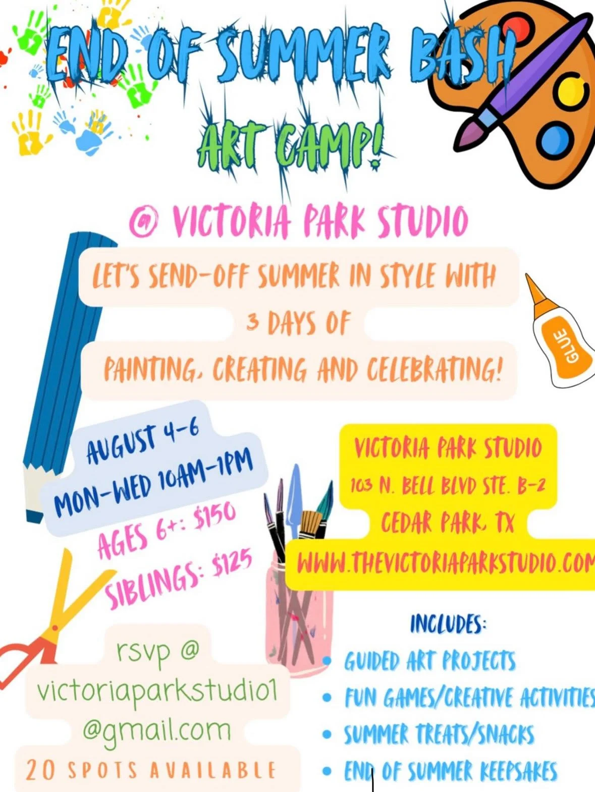 END OF SUMMER BASH-ART CAMP