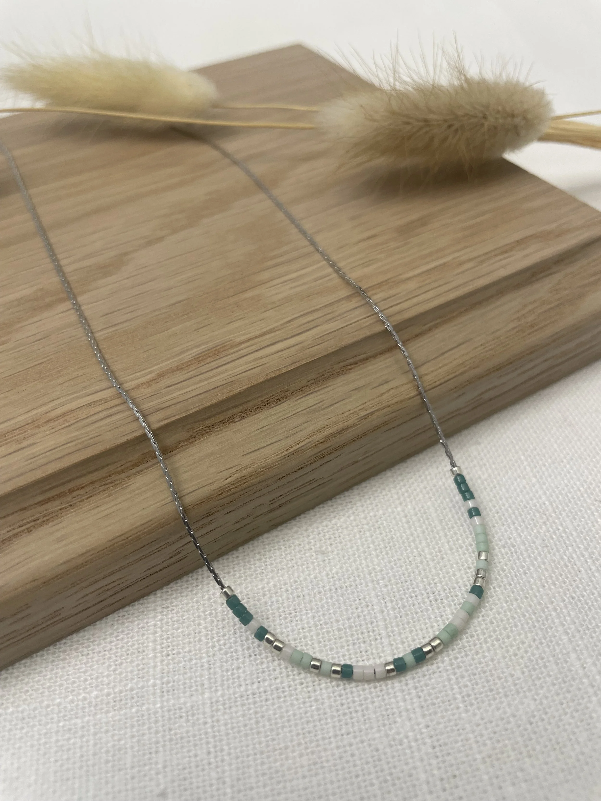 Miyuki Bead Silver Necklace