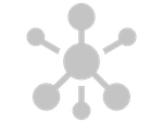 A diagram of a molecule with one central atom connected to six surrounding atoms.