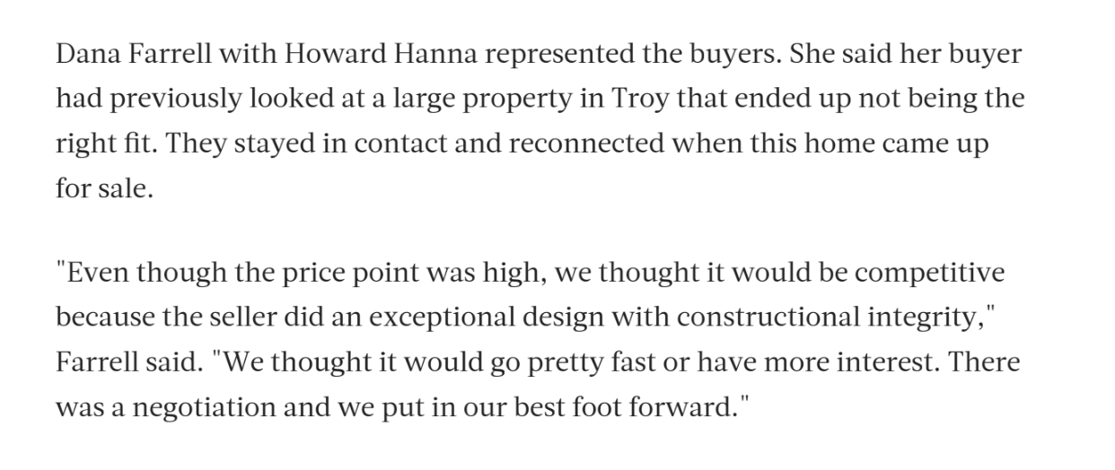 Excerpt from a text discussing real estate transaction