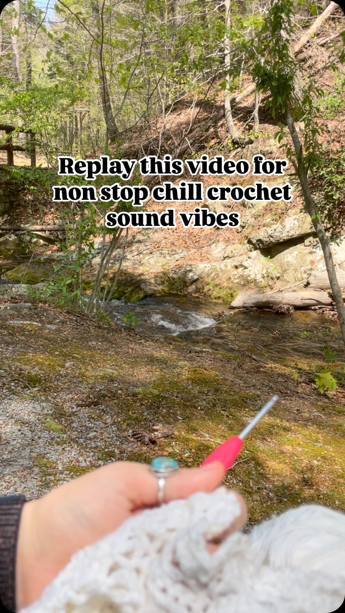 This spot was everything to me.. went camping with the fam and found this spot when walking my son in the stroller for a nap.
.
What’s your fav crochet spot you’ve had?