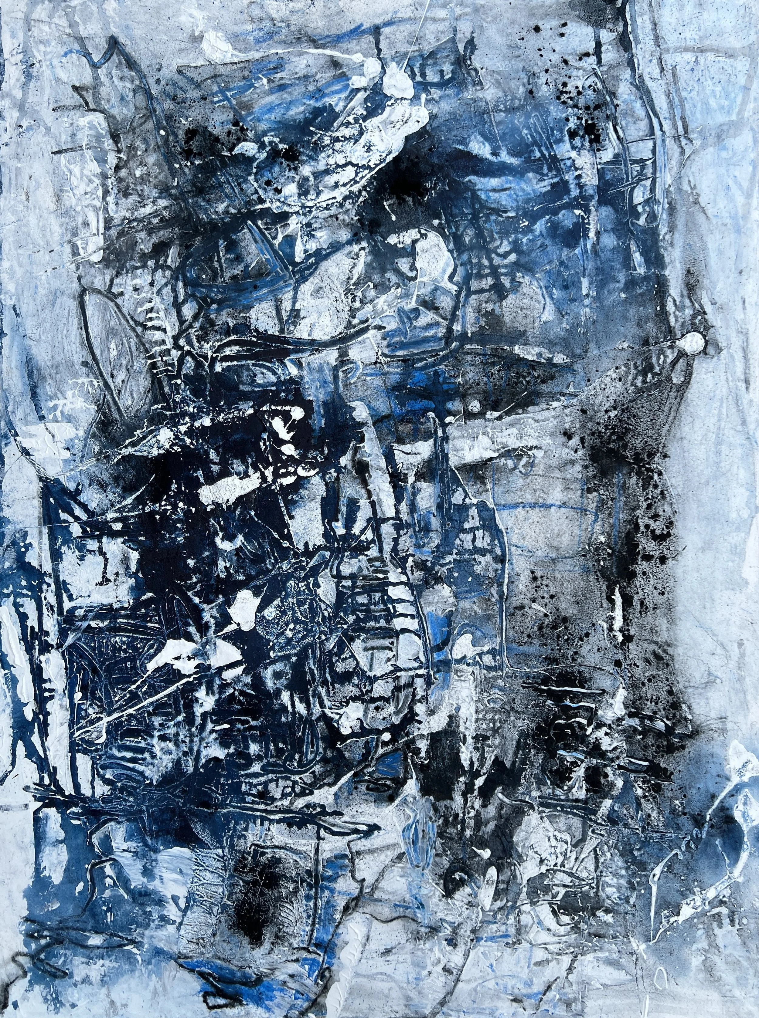 UNTITLED, mixed media on paper, 30"x22"