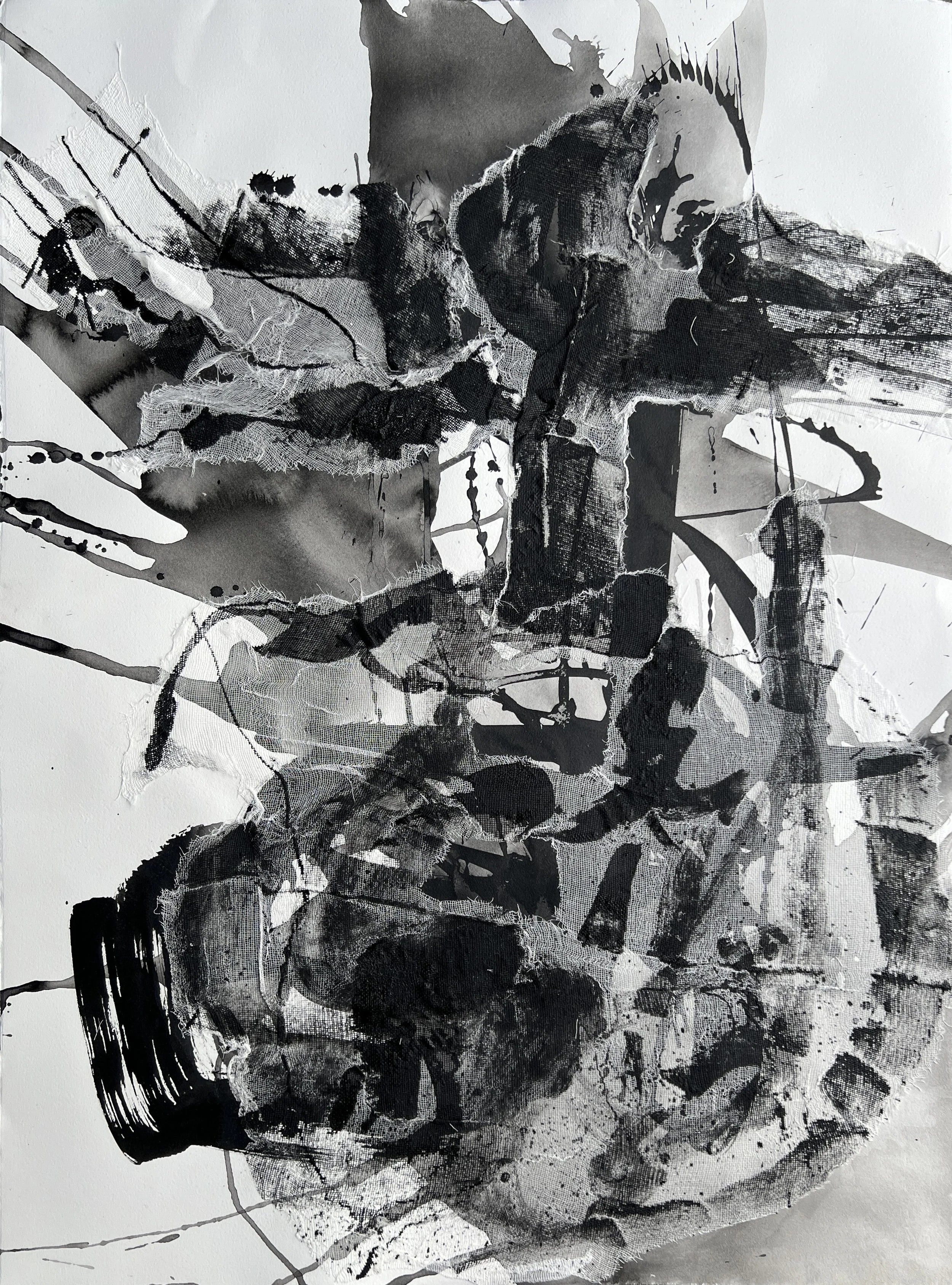 UNTITLED, mixed media on paper, 30"x22"