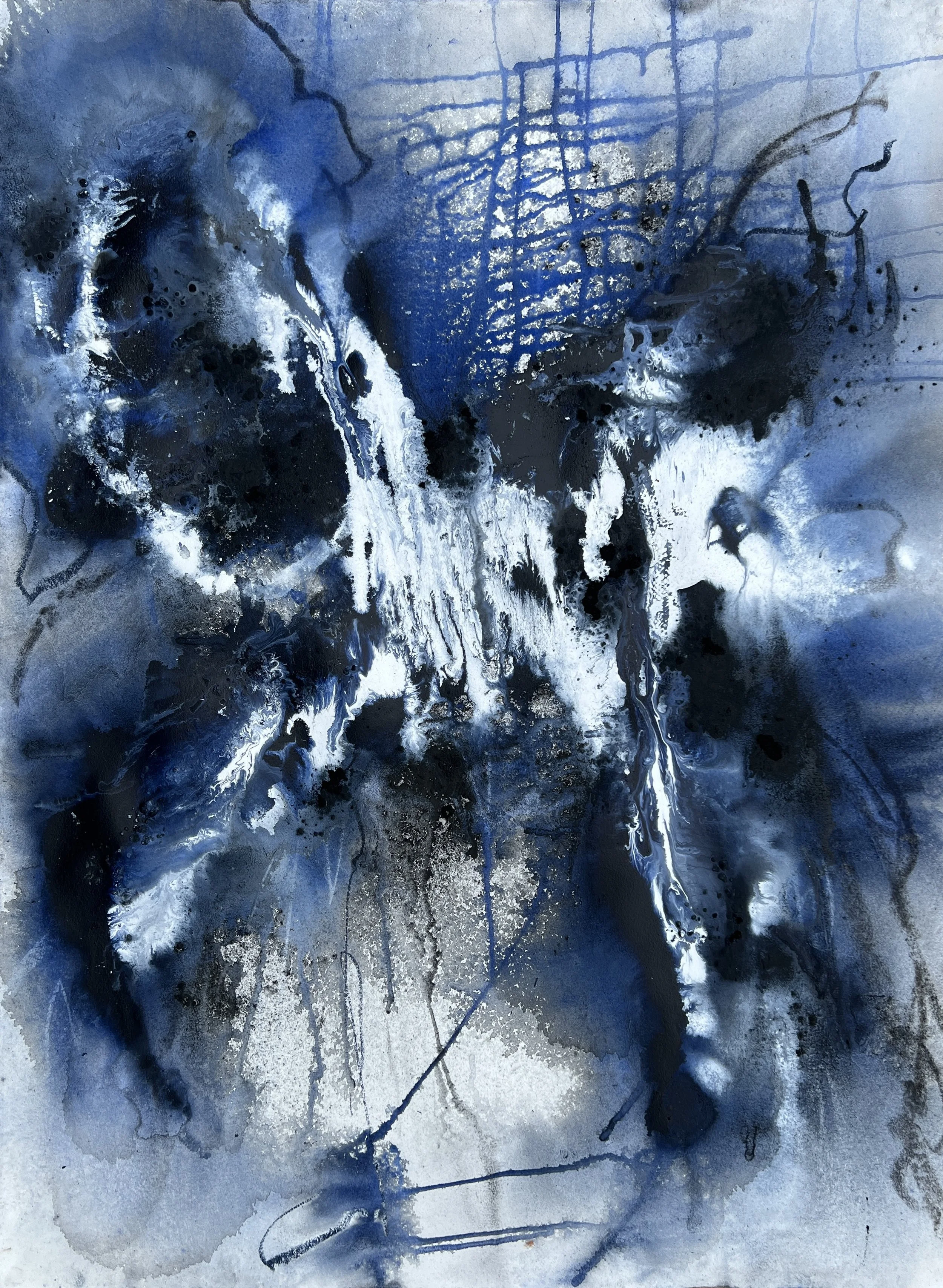 UNTITLED, mixed media on paper, 30"x22"