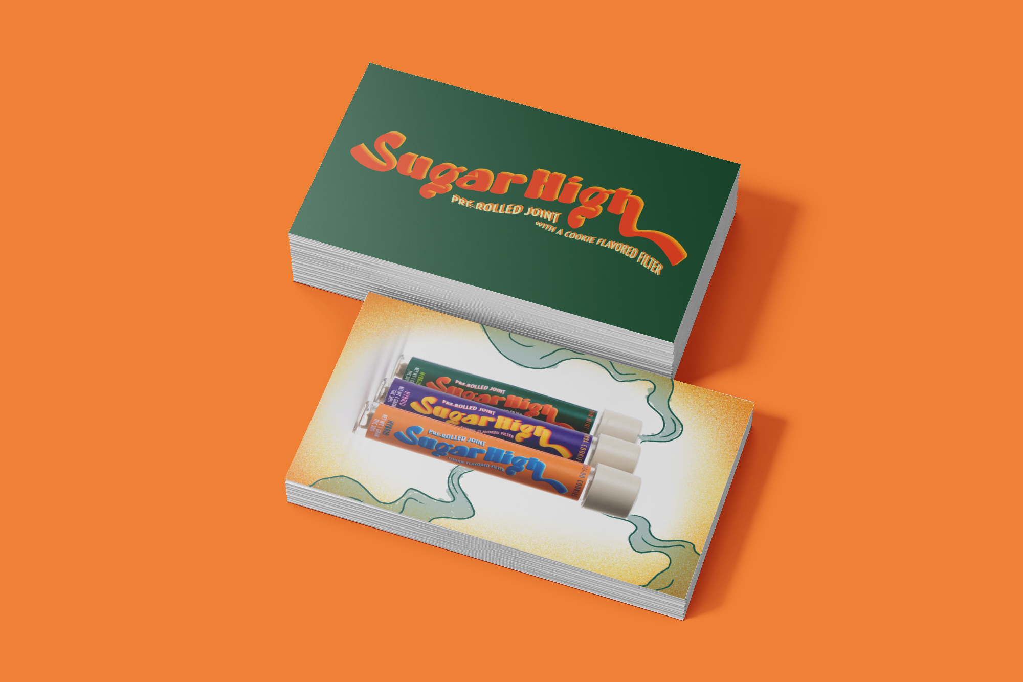 Business Cards Mockup, Stacked .png