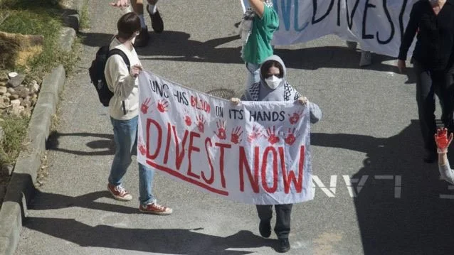 Pro-Palestinian protesters demonstrate on University Day, call for Roberts to resign