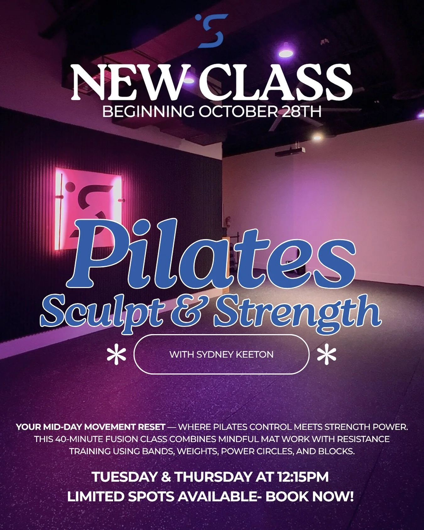 Lunch plans? Cancel them 😉
We’ve got something better: 𝗣𝗶𝗹𝗮𝘁𝗲𝘀 𝗦𝗰𝘂𝗹𝗽𝘁 & 𝗦𝘁𝗿𝗲𝗻𝗴𝘁𝗵 — your 40-minute mid-day mood boost.
A little Pilates control. A little strength power. A whole lotta burn 🔥
Perfect for