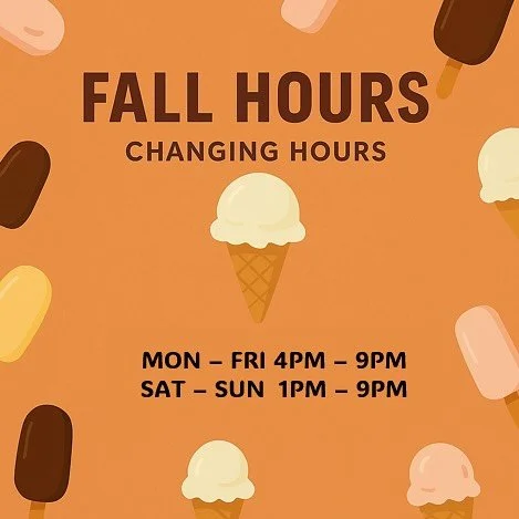 🍂 Fall is here, and so are our new hours from Sep 15!
Come enjoy a cozy scoop with us❤️