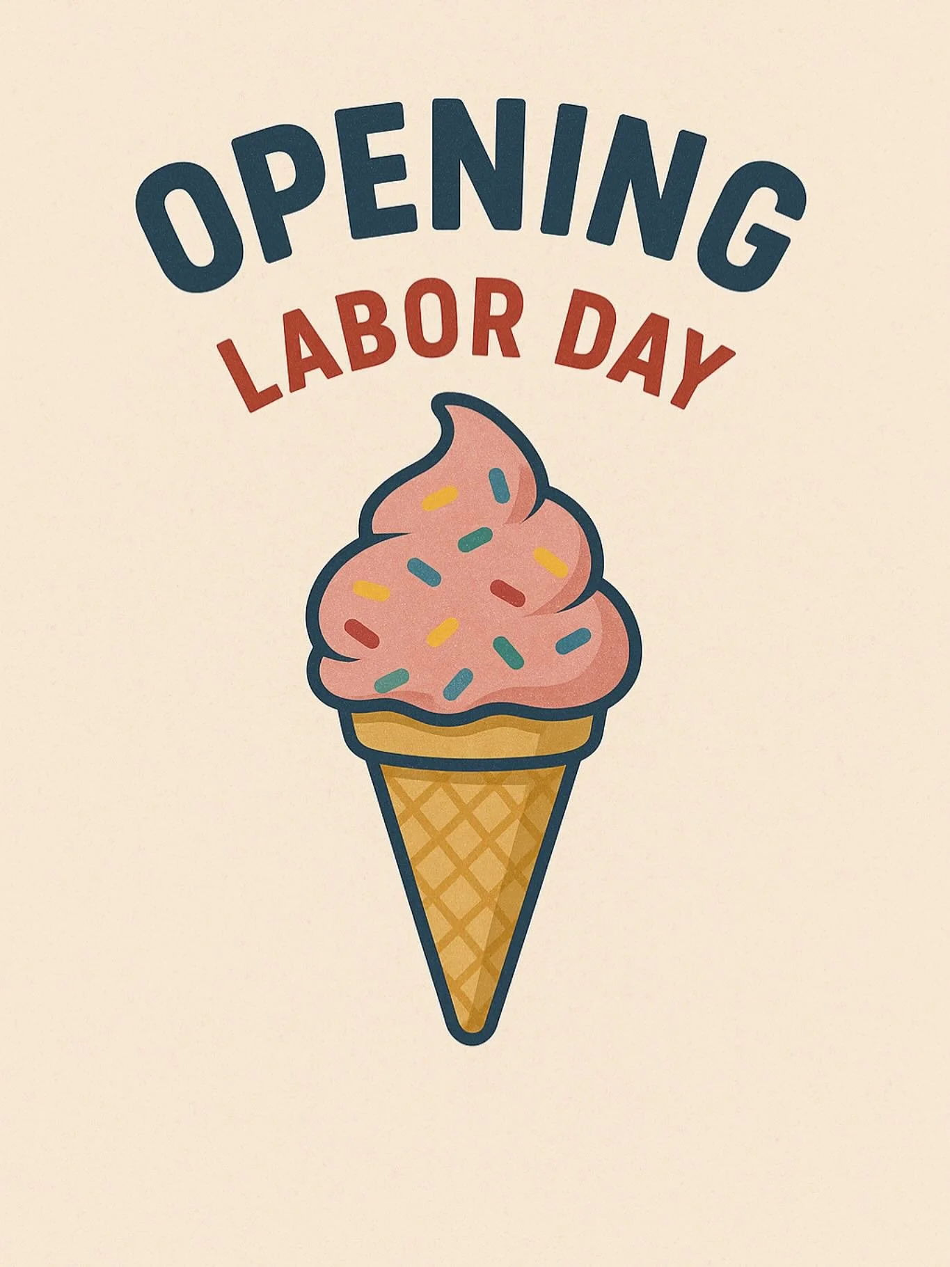We open on Labor Day &ndash; come share a scoop of happiness with us ❤️💜💕🍦