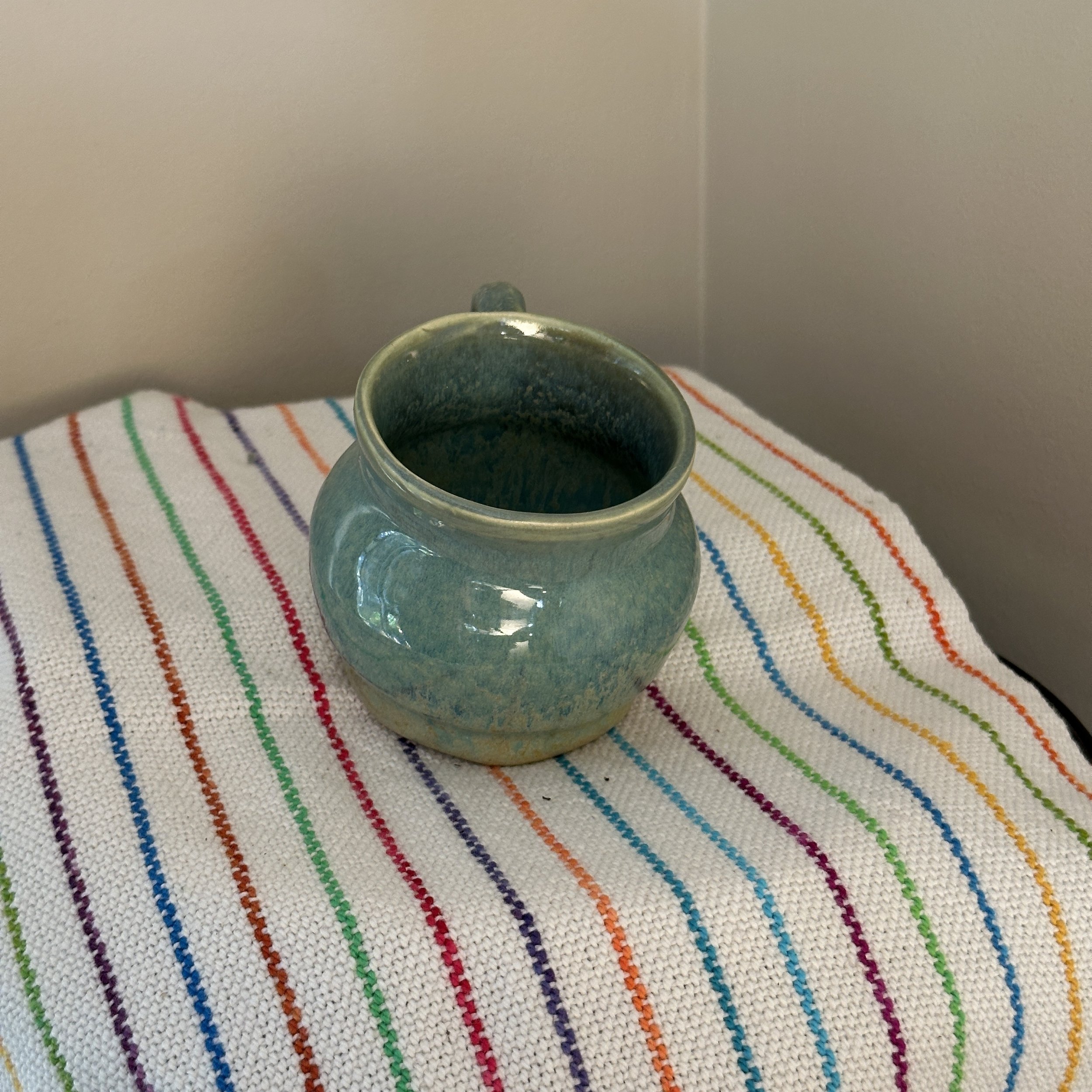 Small aqua mug interior