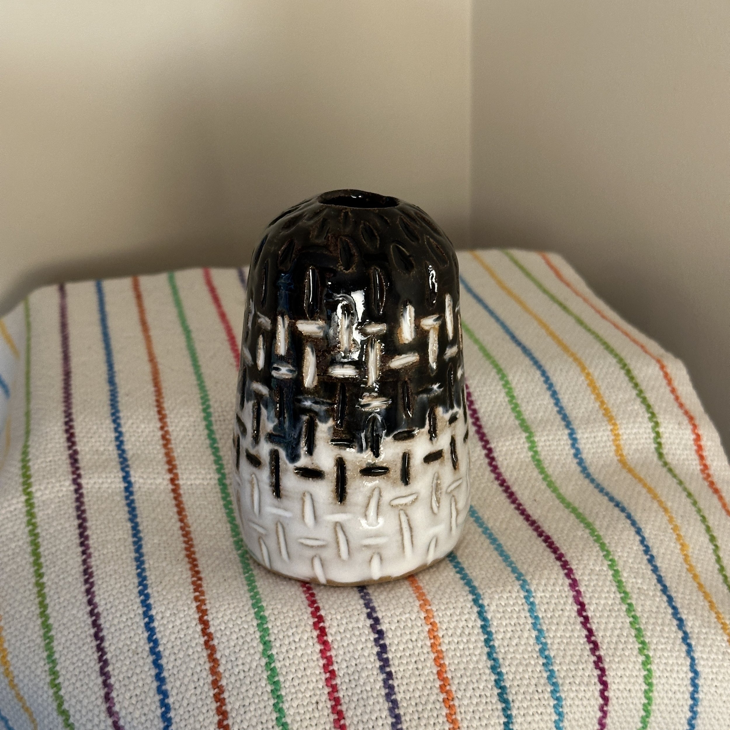 black and white bud vase side 2