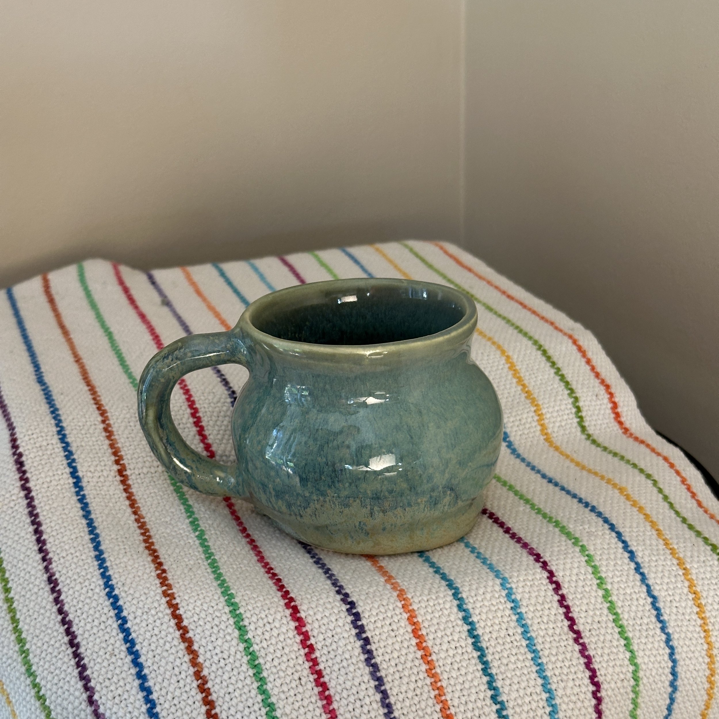 Small aqua mug side