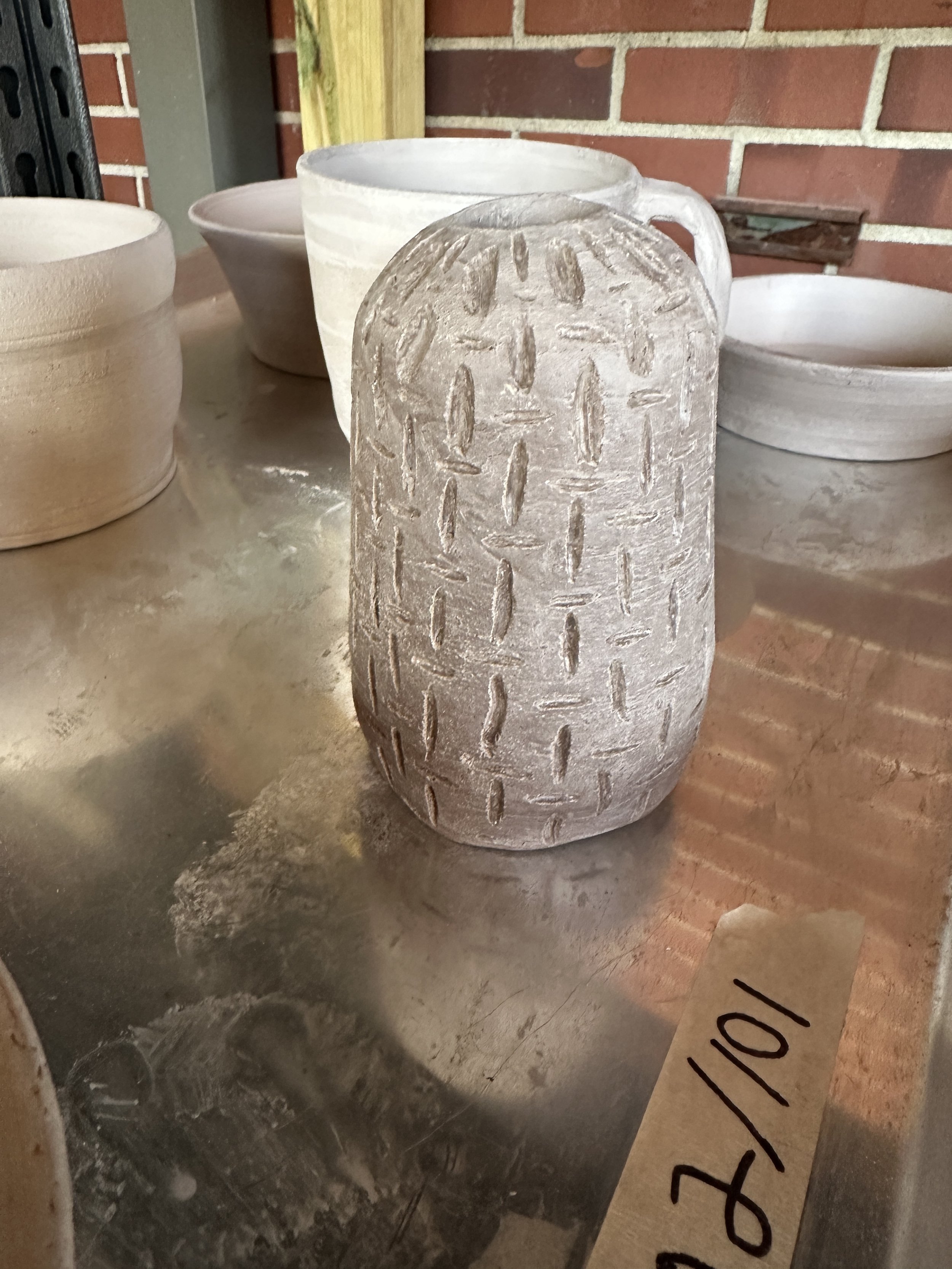 vase side before firing