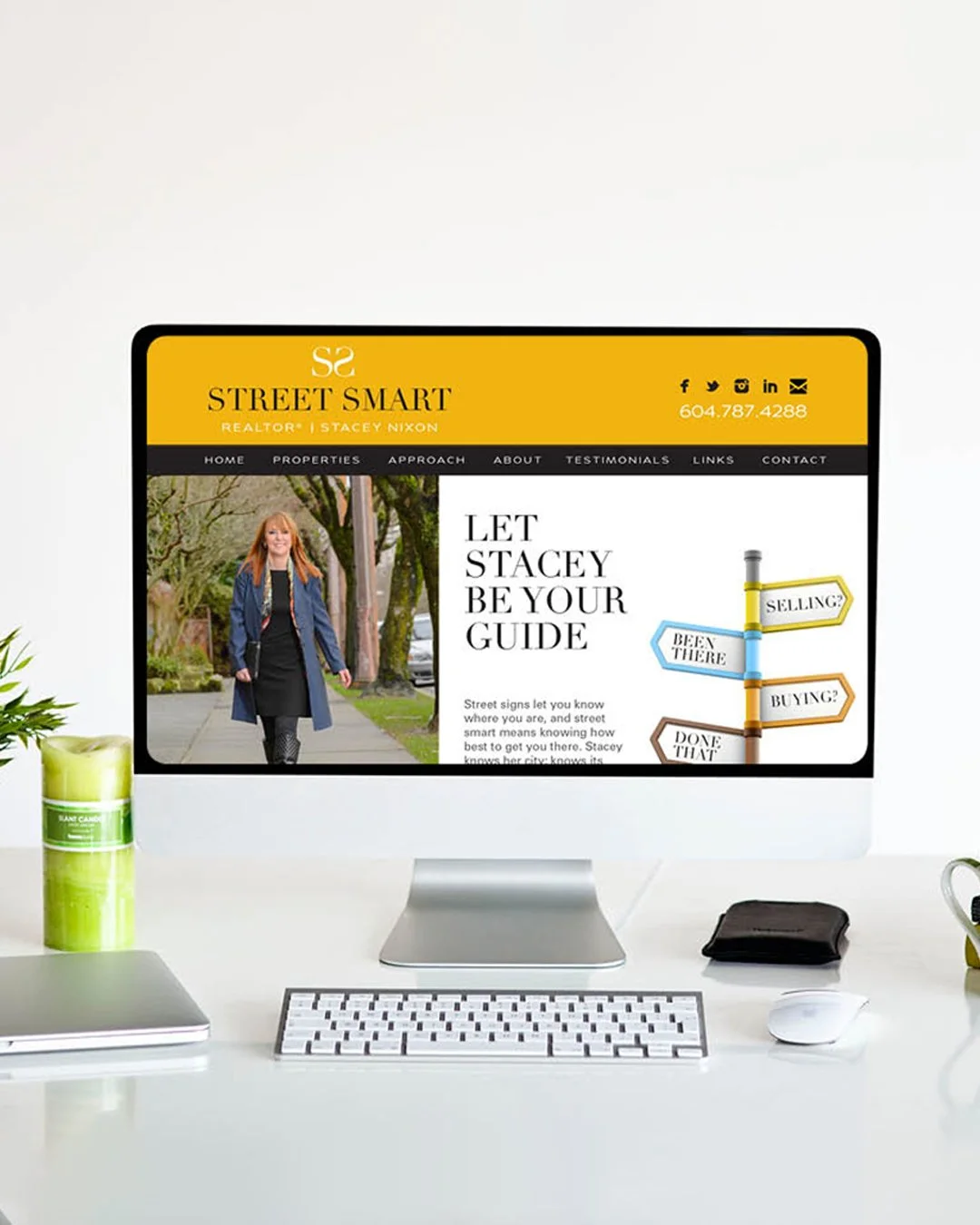WEBSITE DESIGN @realtorstaceynixon ​​​​​​​​
The bold colours and branding for Street Smart with Stacey Nixon still stand out from the crowd.​​​​​​​​
​​​​​​​​
Street signs let you know where you are, and street smart means knowing how best to get you 