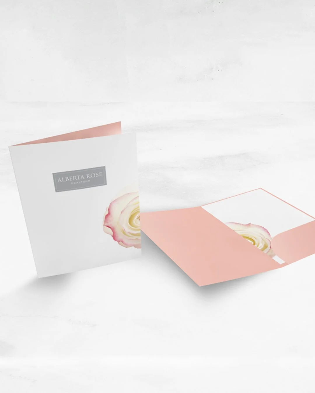 PRESENTATION FOLDER DESIGN: A presentation folder is a piece that holds loose papers or documents together for organization and protection. Presentation folders are printed on card stock which is folded in half with pockets. Presentation folders func