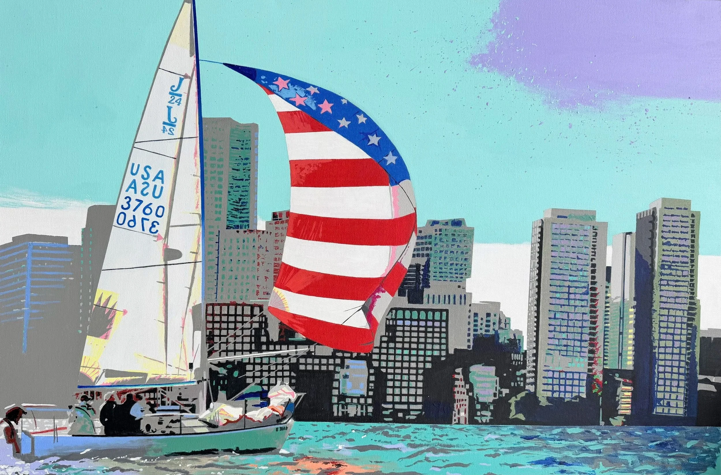 "Sailing the American Dream" (24x36) $1,728