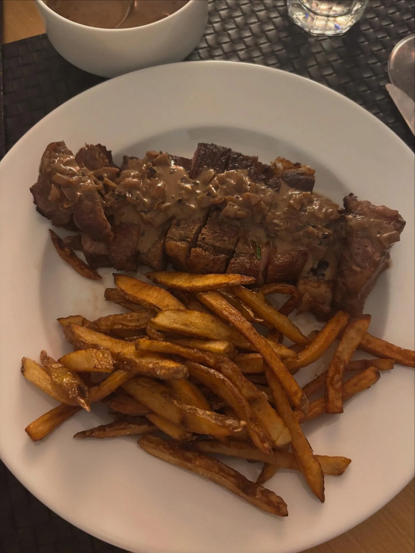 MAY. Let's get into it! 🌺

1) steak frites au poivre I was craving from a Paris bistro&mdash;always wish I had that green pepper that made their sauce so distinctive. Tried my hand once again at a perfect at-home French fry and it was only marginall