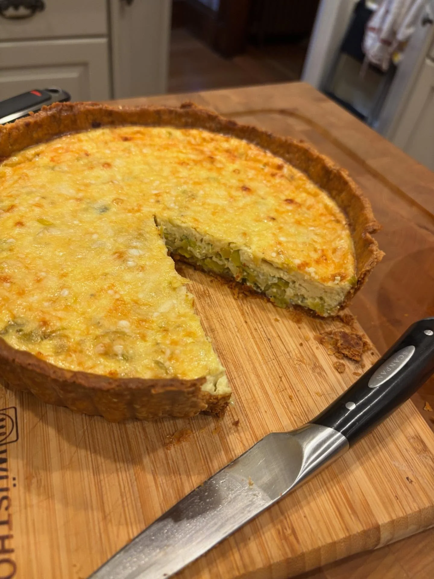 Mustard Custard Tart! 🥚🍳🥧

Leek and Mustard Tart from @nicolaalamb 's amazing 'Sift!' The custard set beautifully and the mustard was nice and subtle. Btw, the brits don't mess around with a pastry case. I let this blind bake too long, but read Si