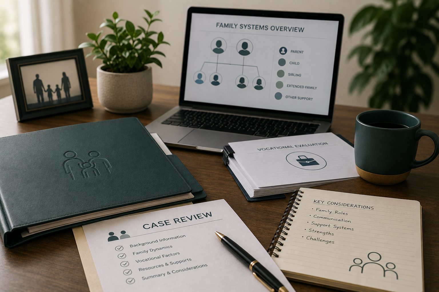 Family systems review workspace setup