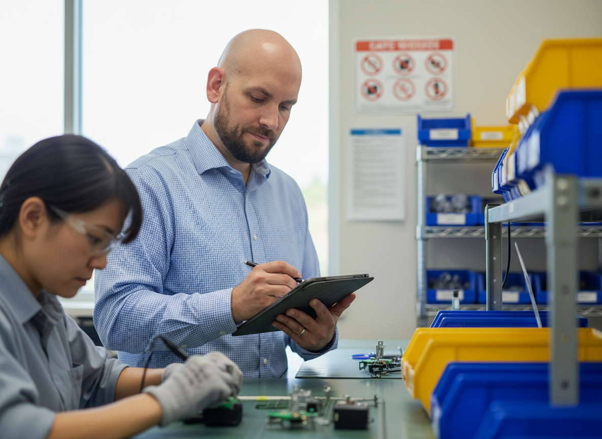 A person being evaluated while they work