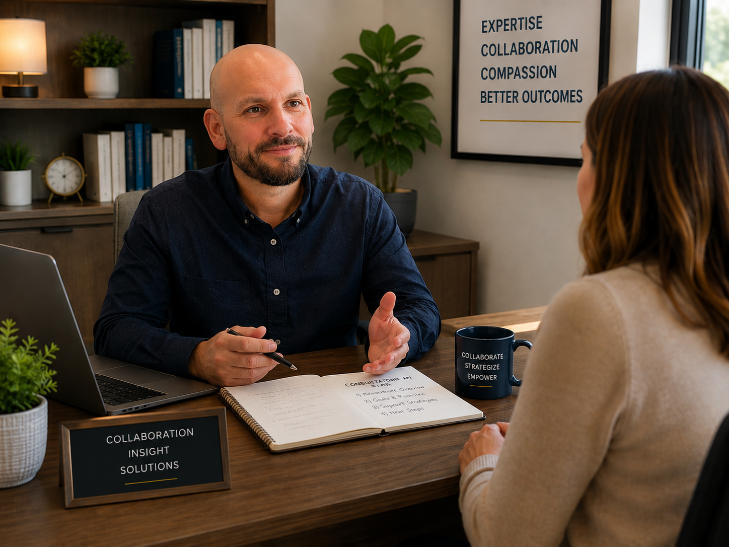 Professional consultation in a cozy office