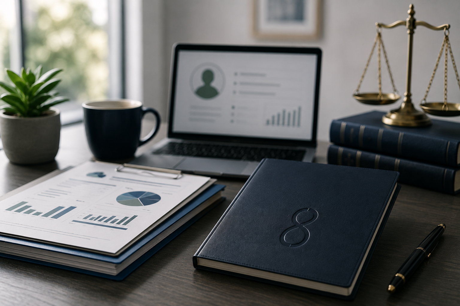 Professional office with legal tools